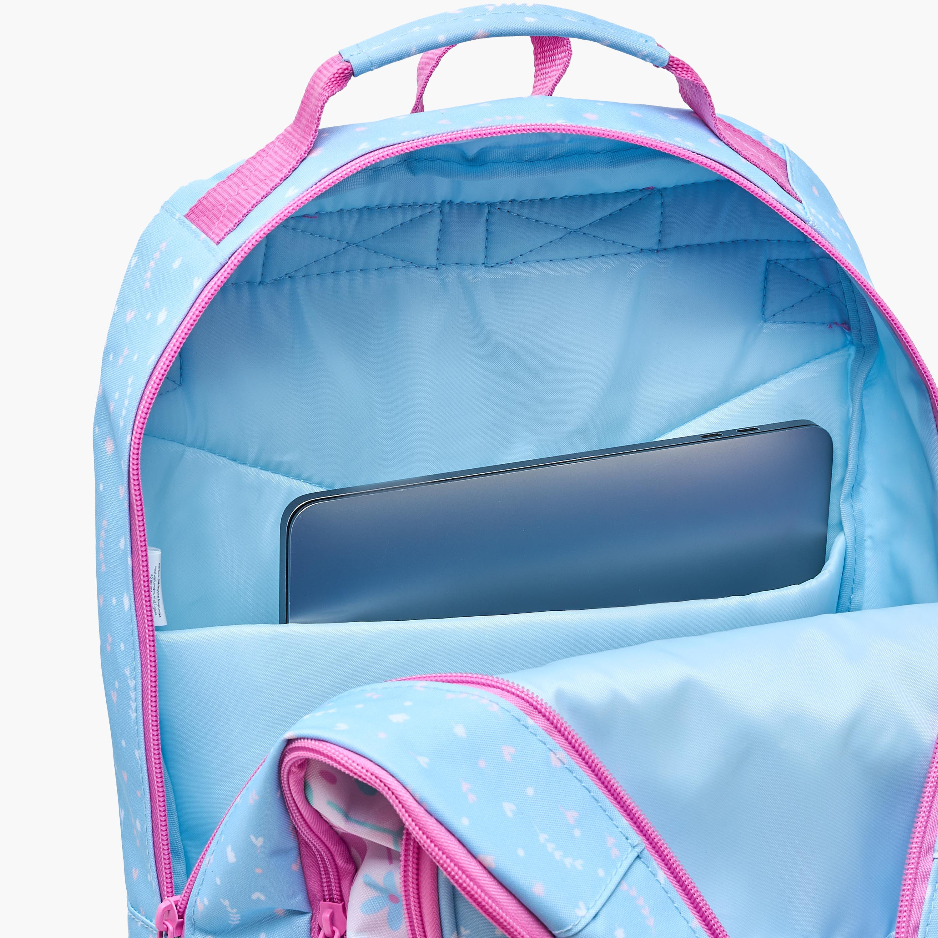 Safta Printed Trolley Backpack for Girls 8-13 Years with Water Bottle Pocket - 17 inches-school-bagsandbackpacks-trolleybags-image-5