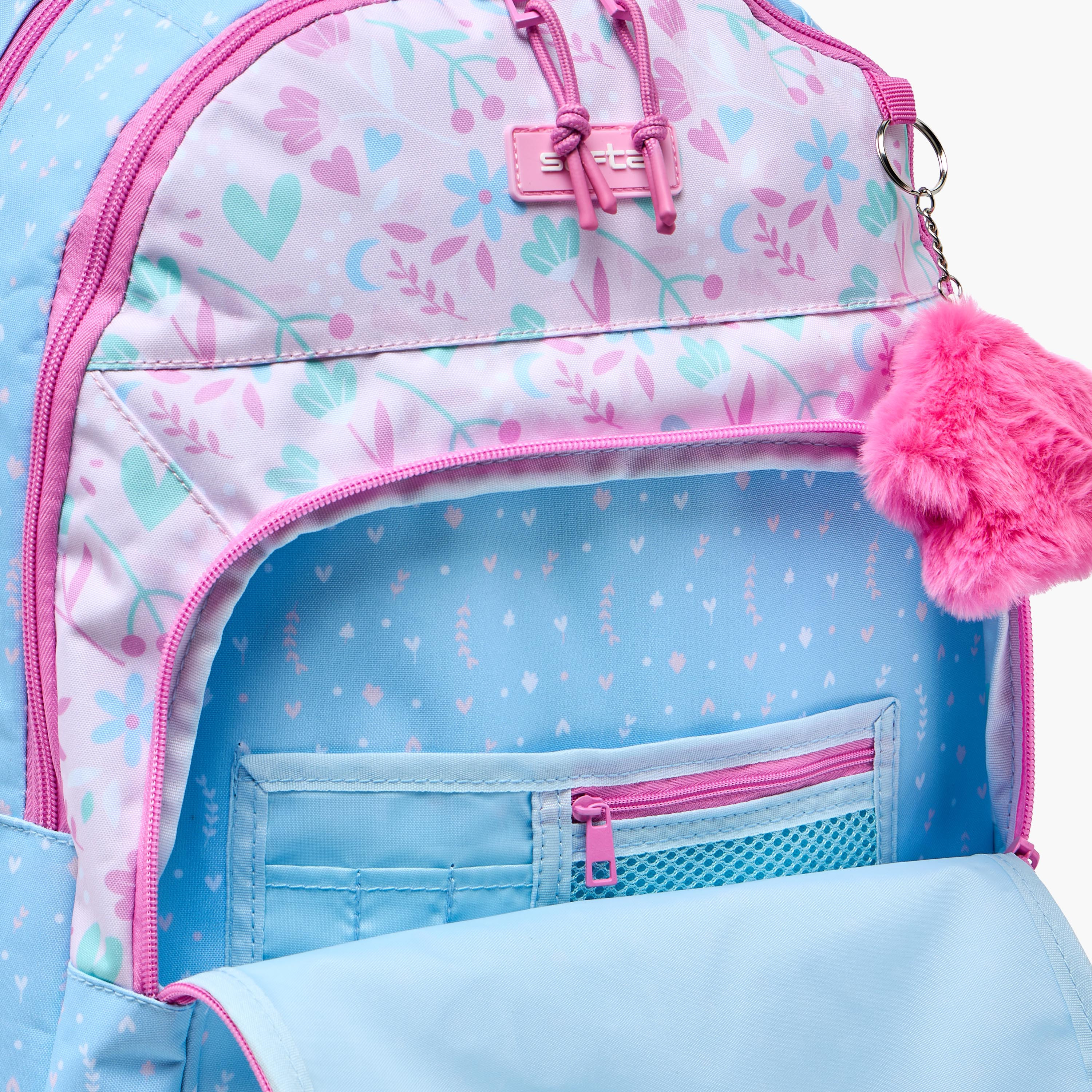 Safta Printed Trolley Backpack for Girls 8-13 Years with Water Bottle Pocket - 17 inches-school-bagsandbackpacks-trolleybags-image-6
