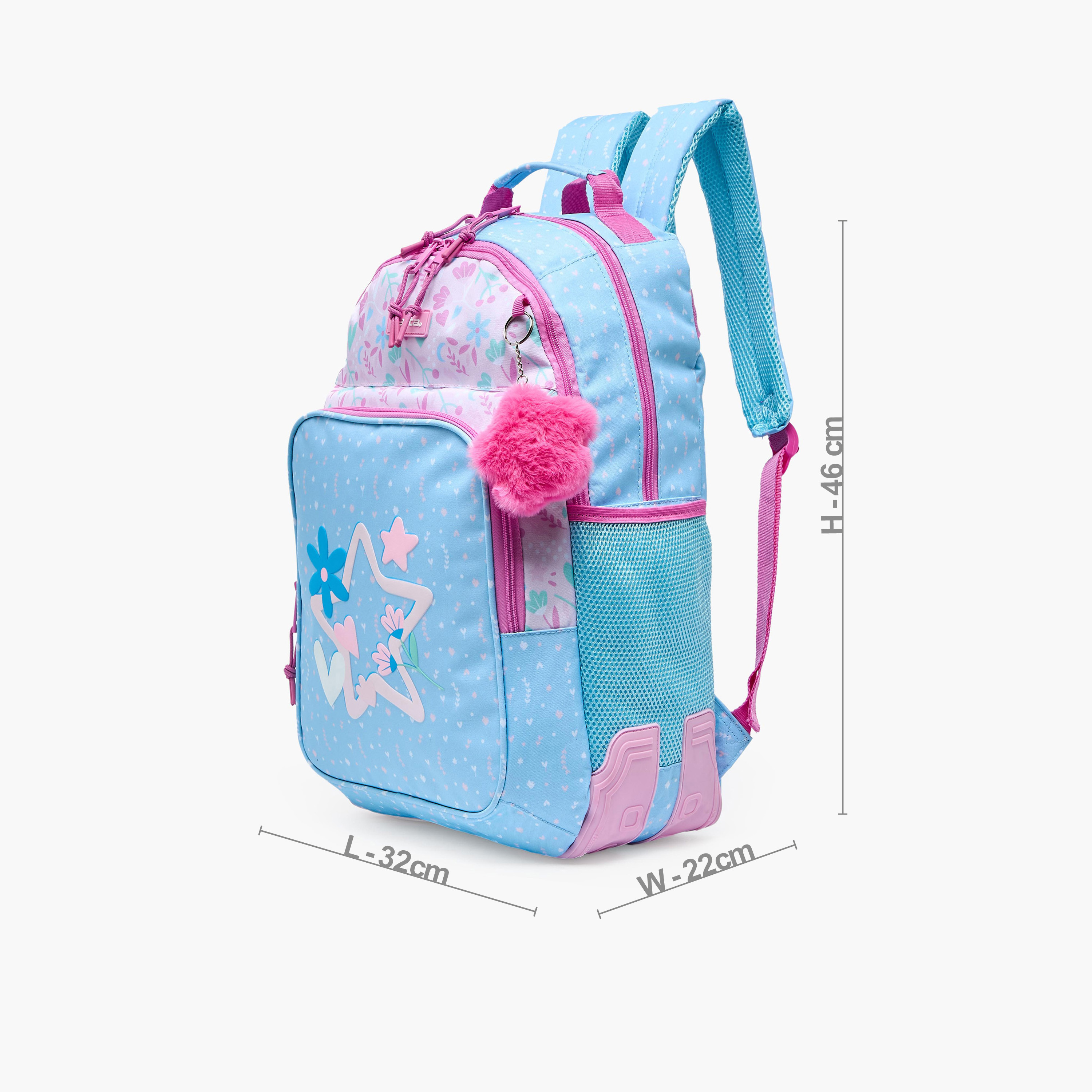 Safta Printed Trolley Backpack for Girls 8-13 Years with Water Bottle Pocket - 17 inches-school-bagsandbackpacks-trolleybags-image-7