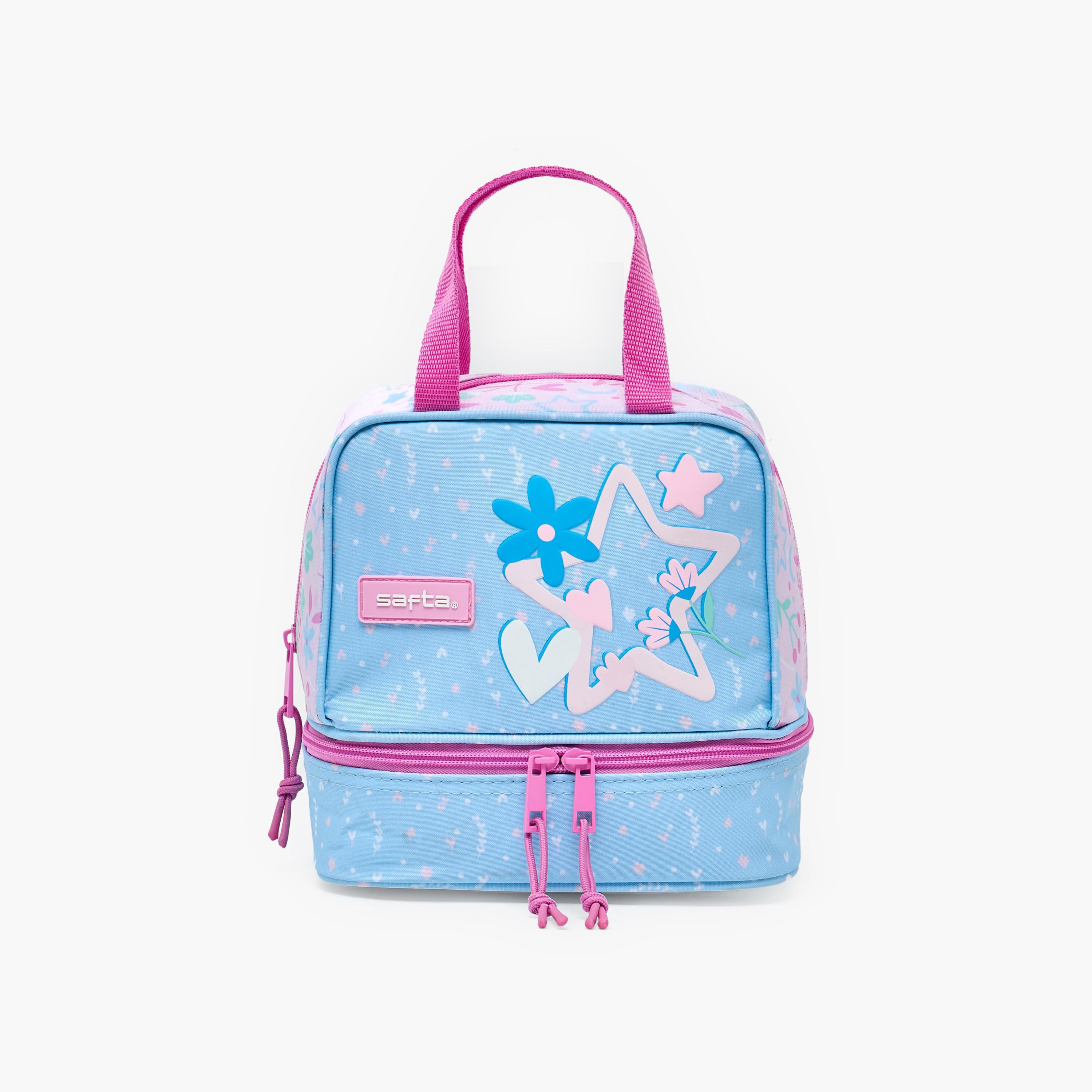 شنطة غداء بطبعات نجوم بمقابض مزدوجة للبنات 8-13 سنوات من سافتا-school-lunchessentials-lunchbags-image-1