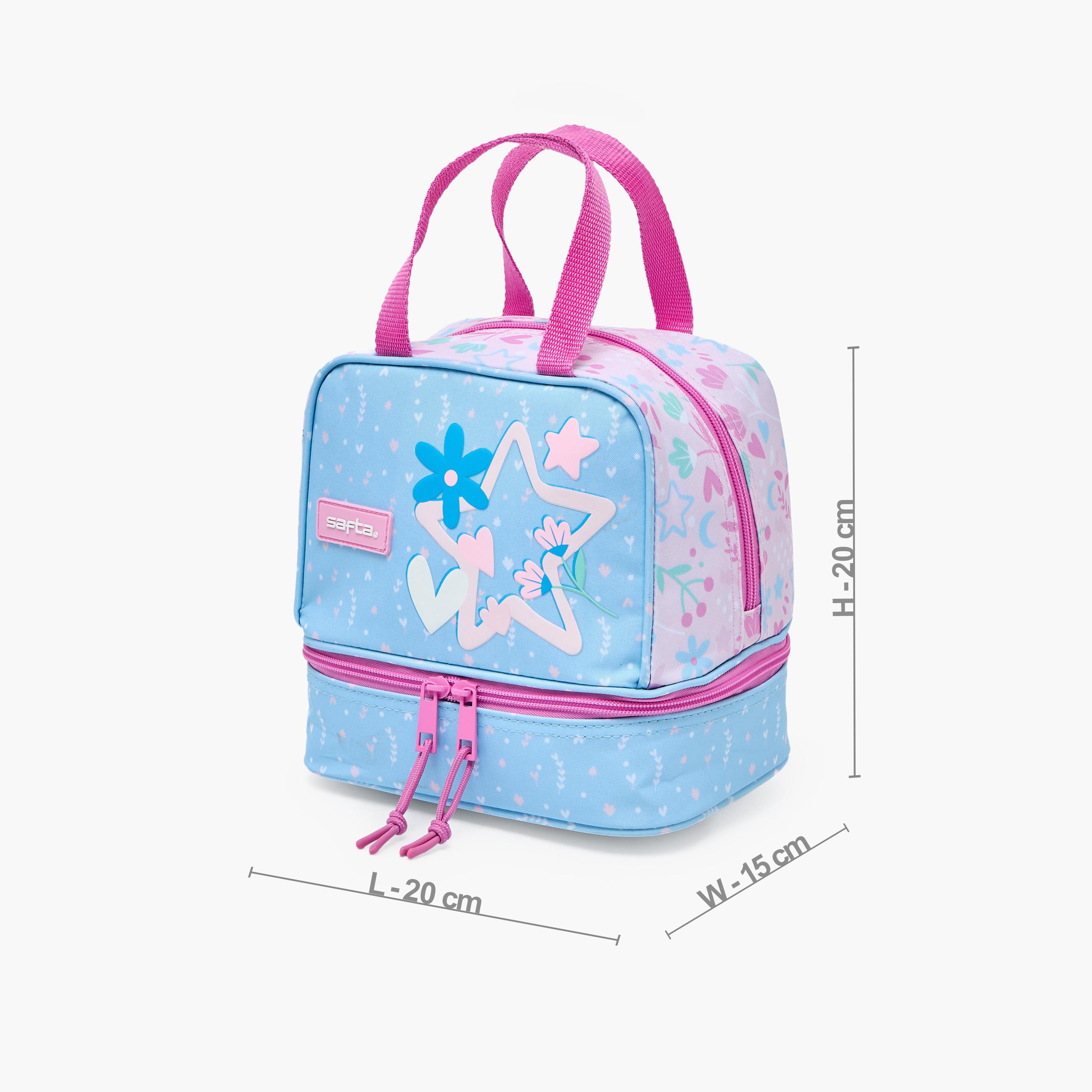 شنطة غداء بطبعات نجوم بمقابض مزدوجة للبنات 8-13 سنوات من سافتا-school-lunchessentials-lunchbags-image-8