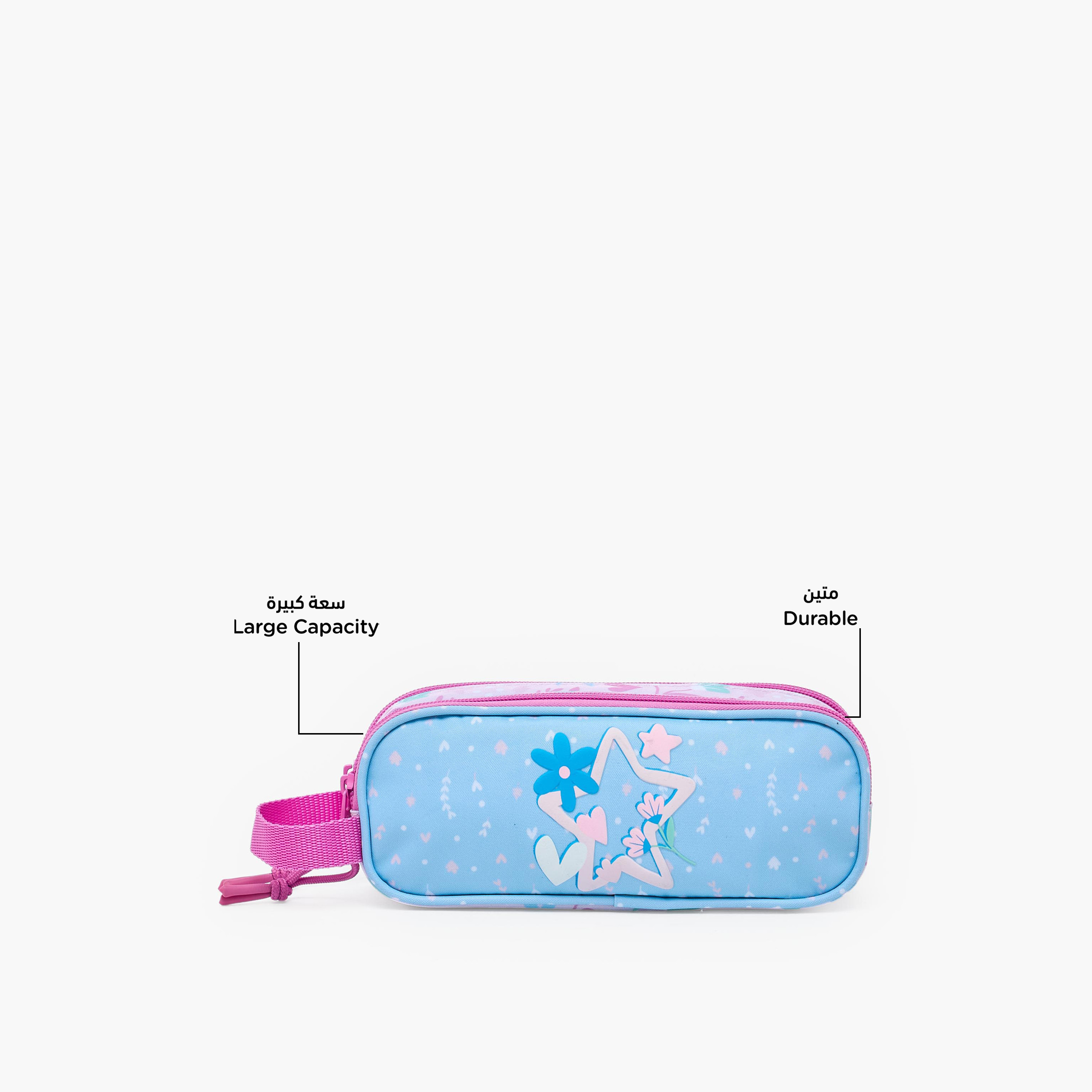 Safta Star Print Pencil Pouch with 2 Compartments-school-stationery-pencilcases-image-2