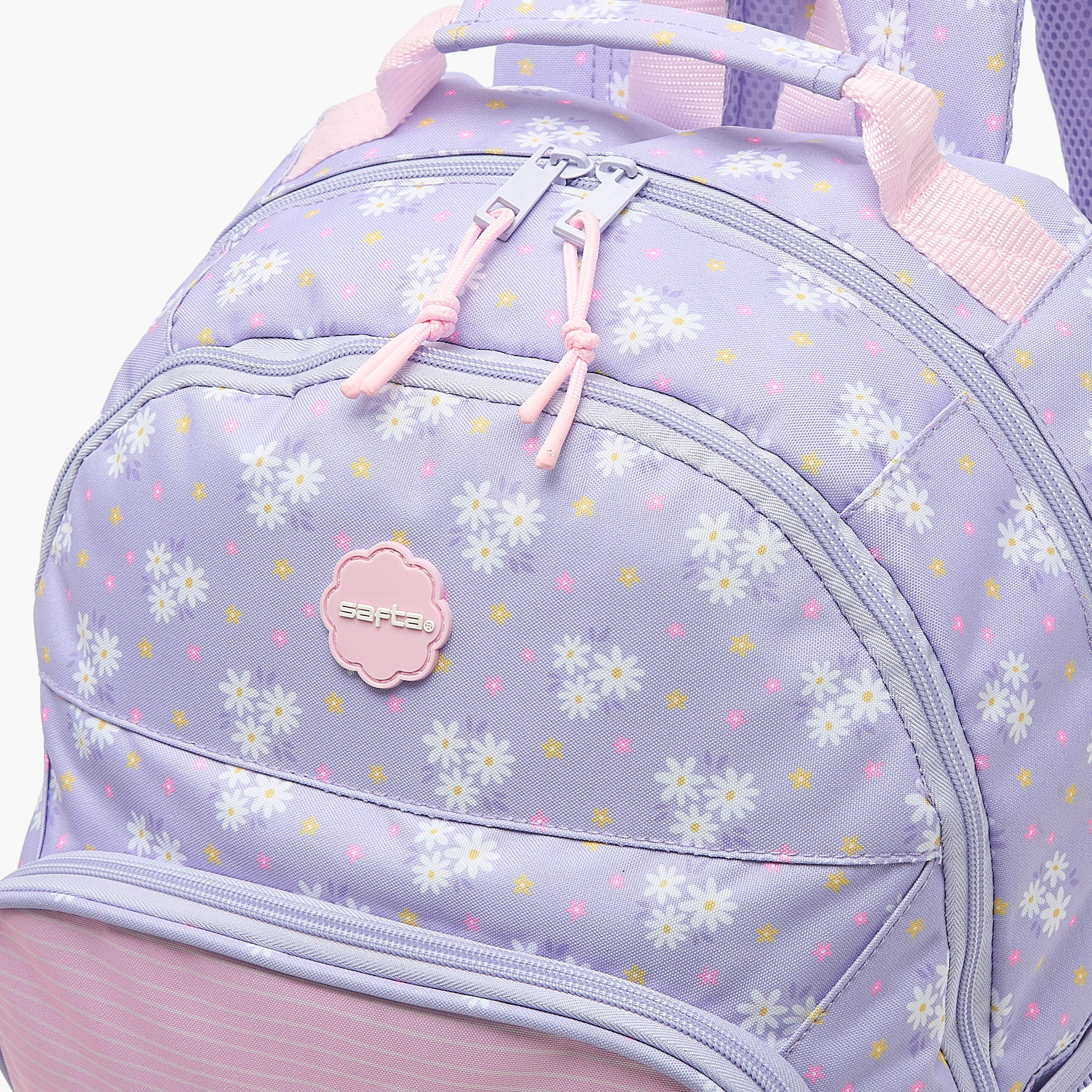 شنطة ظهر بطبعة زهور للبنات من 8 إلى 13 سنة بحزام كتف قابل للتعديل - 17 بوصة من سافتا-school-bagsandbackpacks-backpacks-image-2