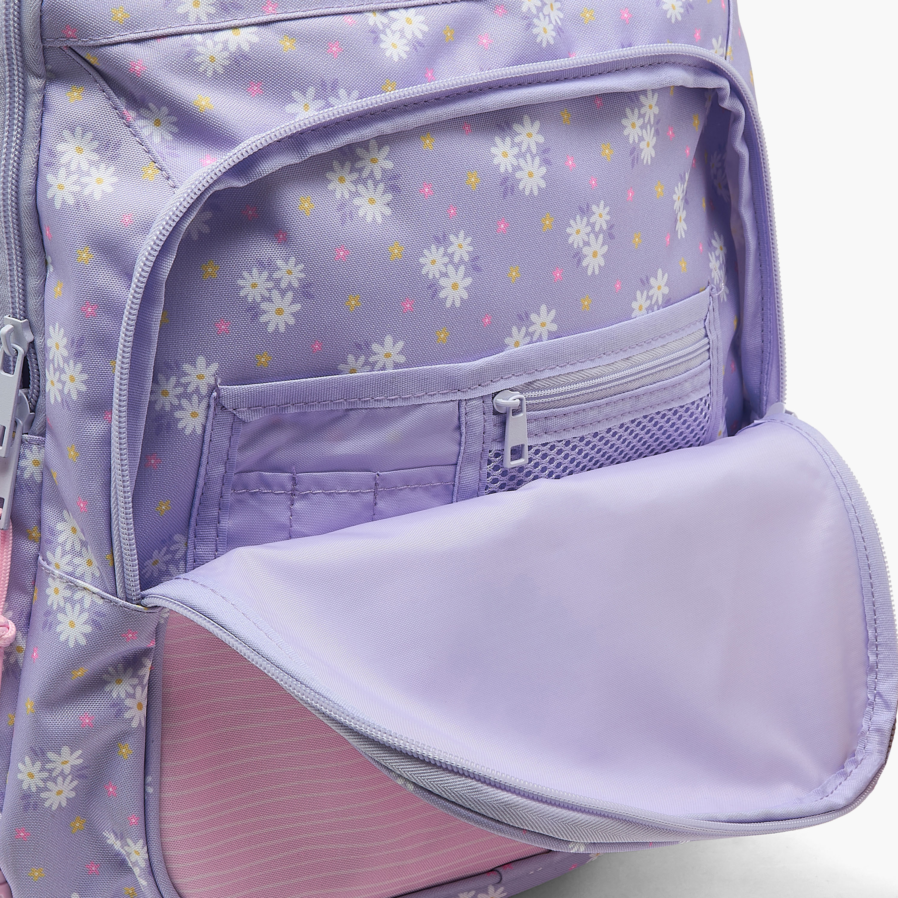 شنطة ظهر بطبعة زهور للبنات من 8 إلى 13 سنة بحزام كتف قابل للتعديل - 17 بوصة من سافتا-school-bagsandbackpacks-backpacks-image-4