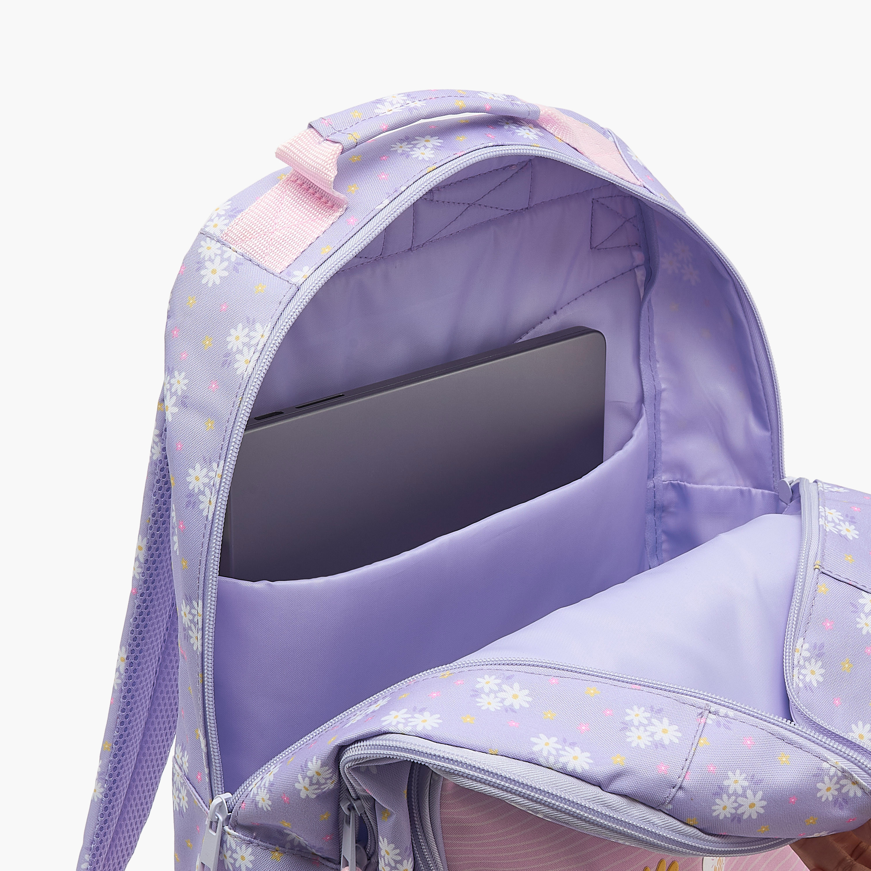 شنطة ظهر بطبعة زهور للبنات من 8 إلى 13 سنة بحزام كتف قابل للتعديل - 17 بوصة من سافتا-school-bagsandbackpacks-backpacks-image-5