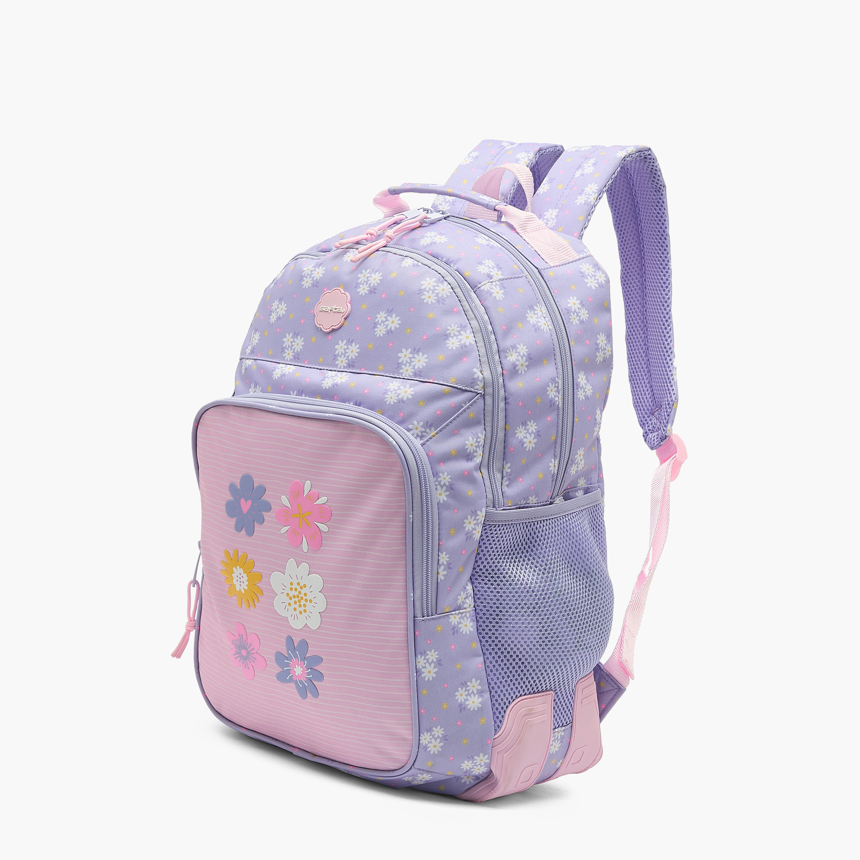 شنطة ظهر بطبعة زهور للبنات من 8 إلى 13 سنة بحزام كتف قابل للتعديل - 17 بوصة من سافتا-school-bagsandbackpacks-backpacks-image-6