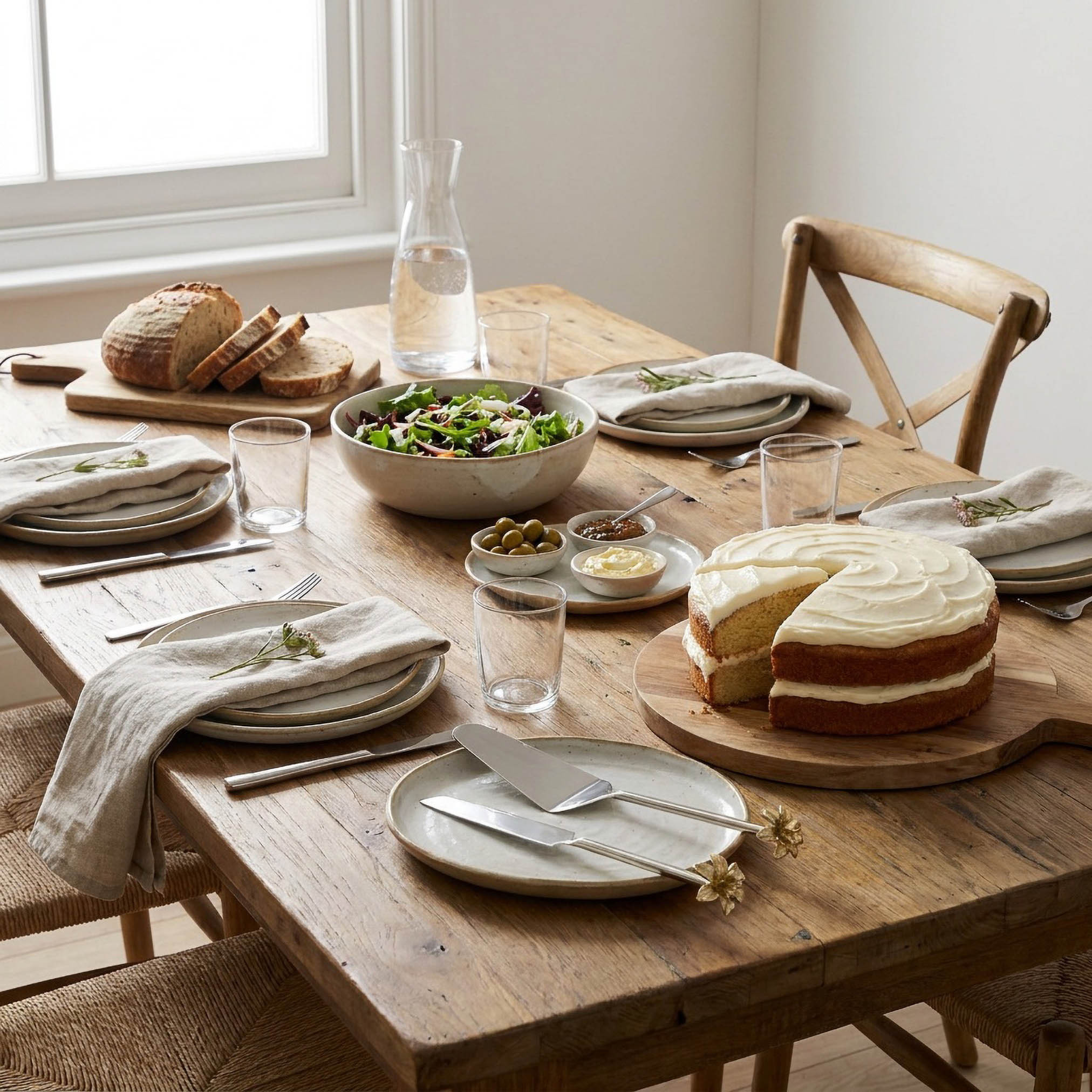 طقم سكين كيك وملعقة تقديم معدنية مزينة بالزهور - قطعتين-household-dining-cutlery-cutlerysets-image-4
