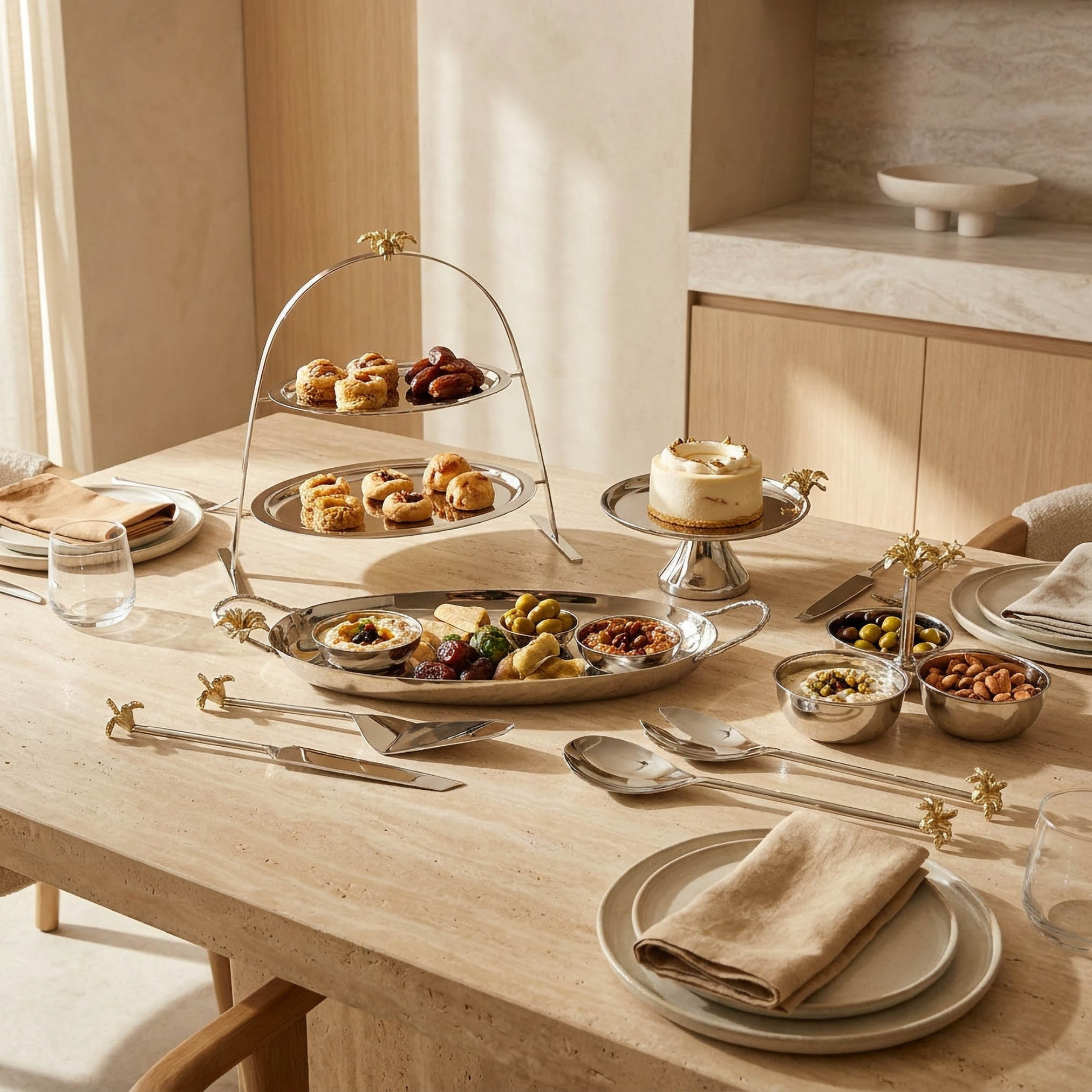 Floral Metallic 3-Bowl Condiment Set-household-dining-serveware-servingtrays-image-5
