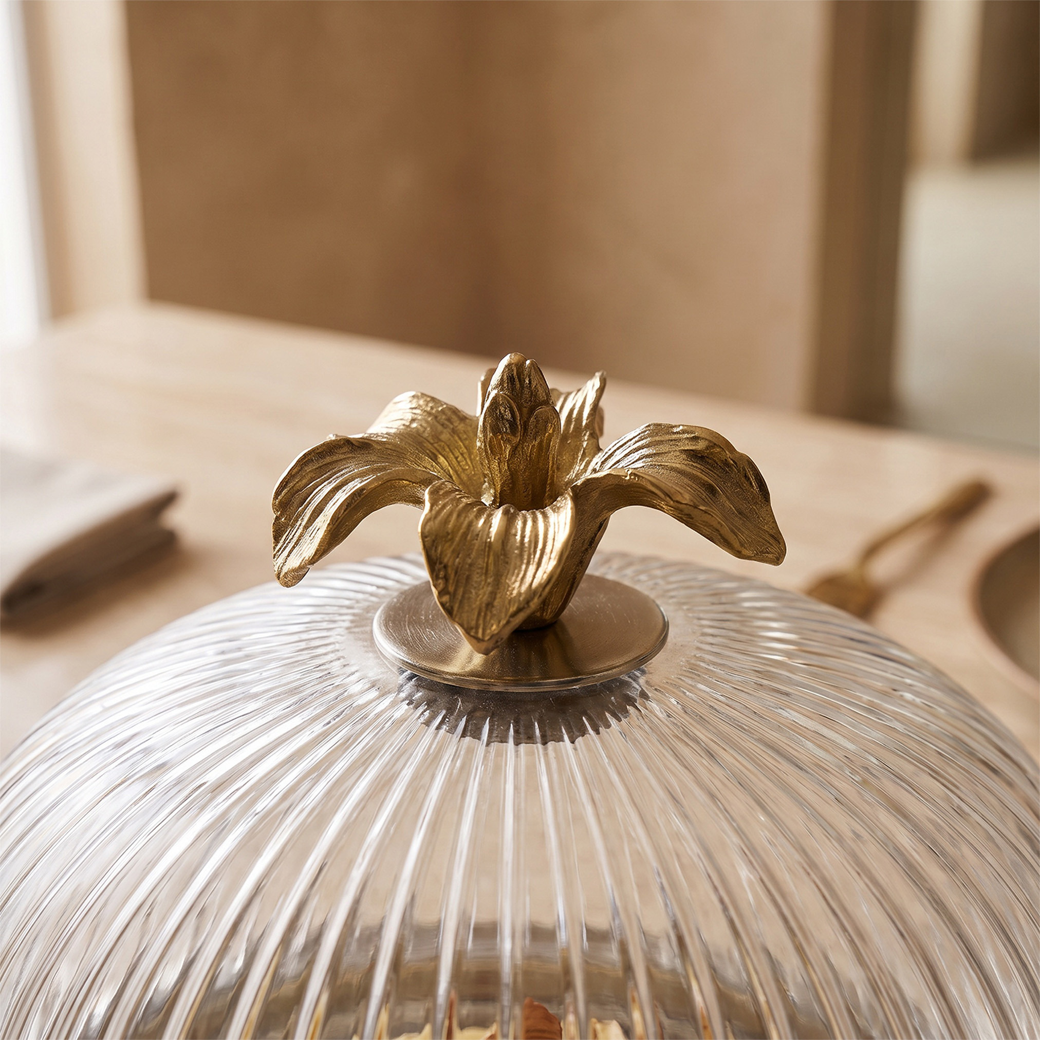 Cake Plate and Ribbed Glass Dome-household-dining-serveware-cakestands-image-3