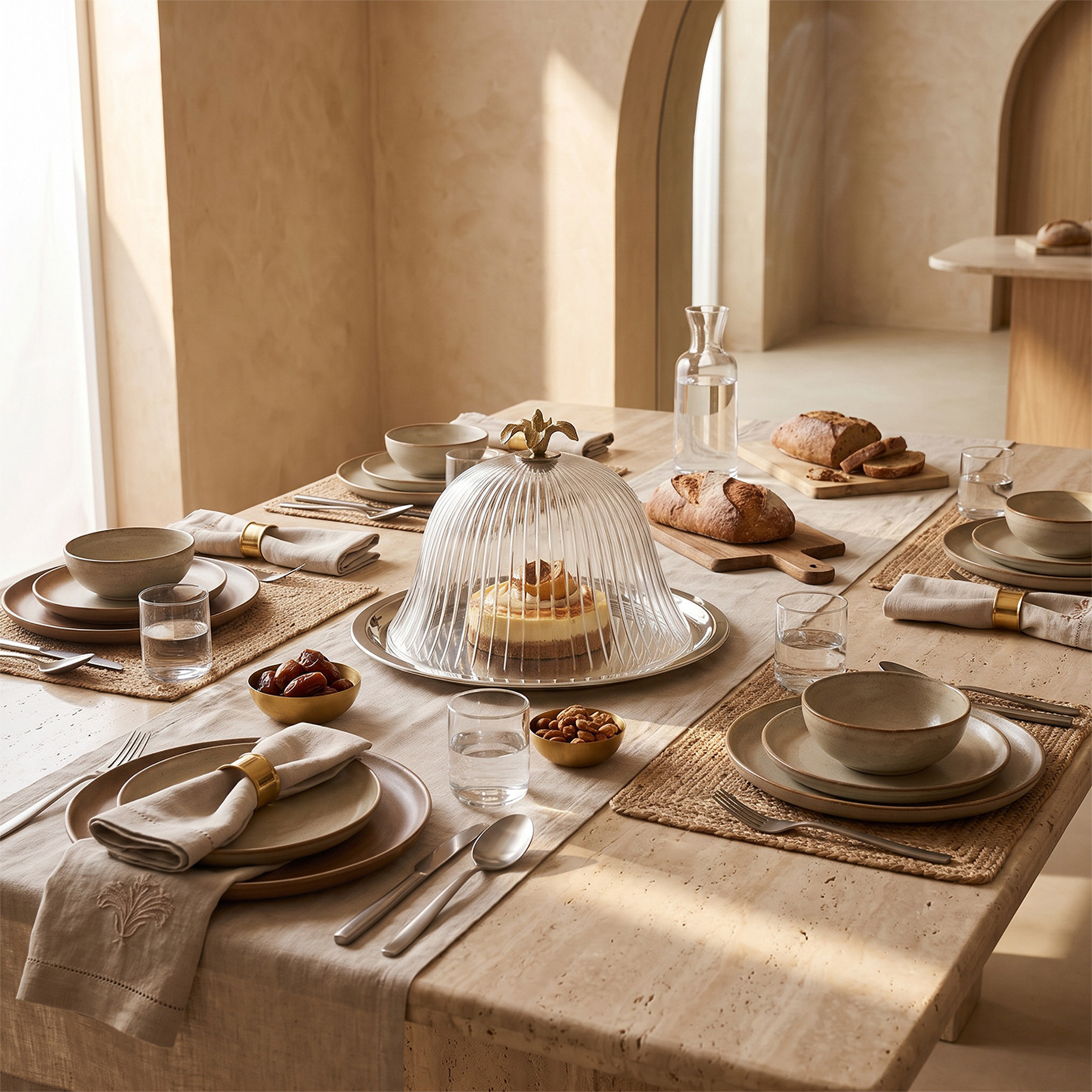 Cake Plate and Ribbed Glass Dome-household-dining-serveware-cakestands-image-4