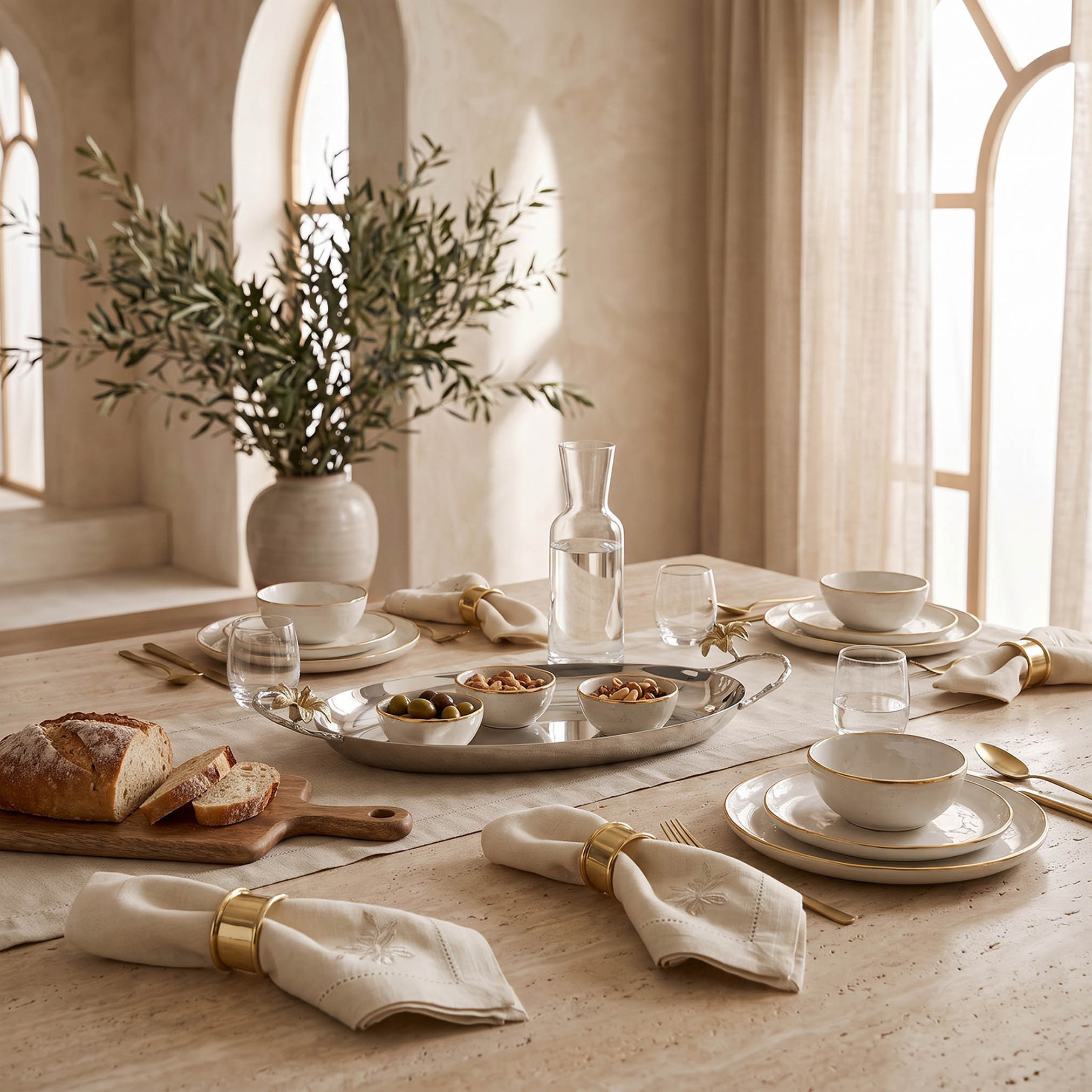 Floral Accent Metal Serving Tray - 48x22 cms-household-dining-serveware-servingtrays-image-4