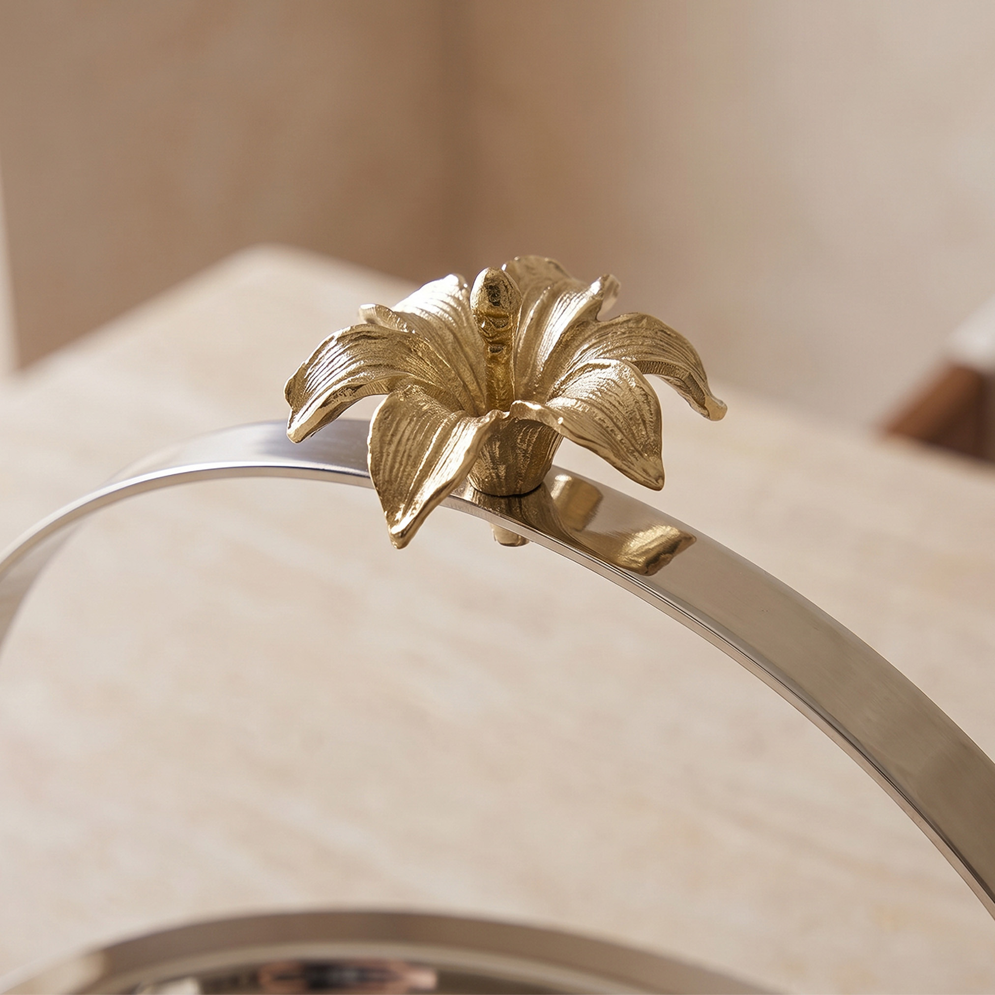 Floral Accent Metal 2-Tier Cake Stand - 32x20x35 cms-household-dining-serveware-cakestands-image-3
