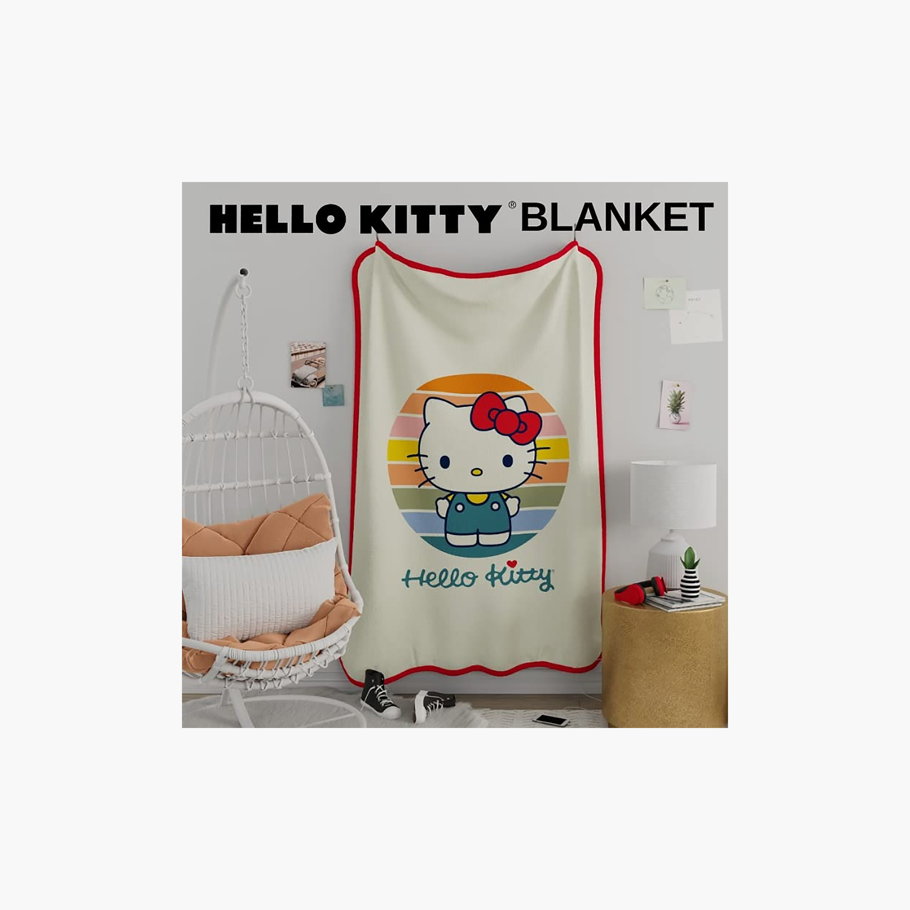 Sanrio Blanket with Hello Kitty Print-baby-nursery-blanketsandswaddles-blanketsandquilts-image-2