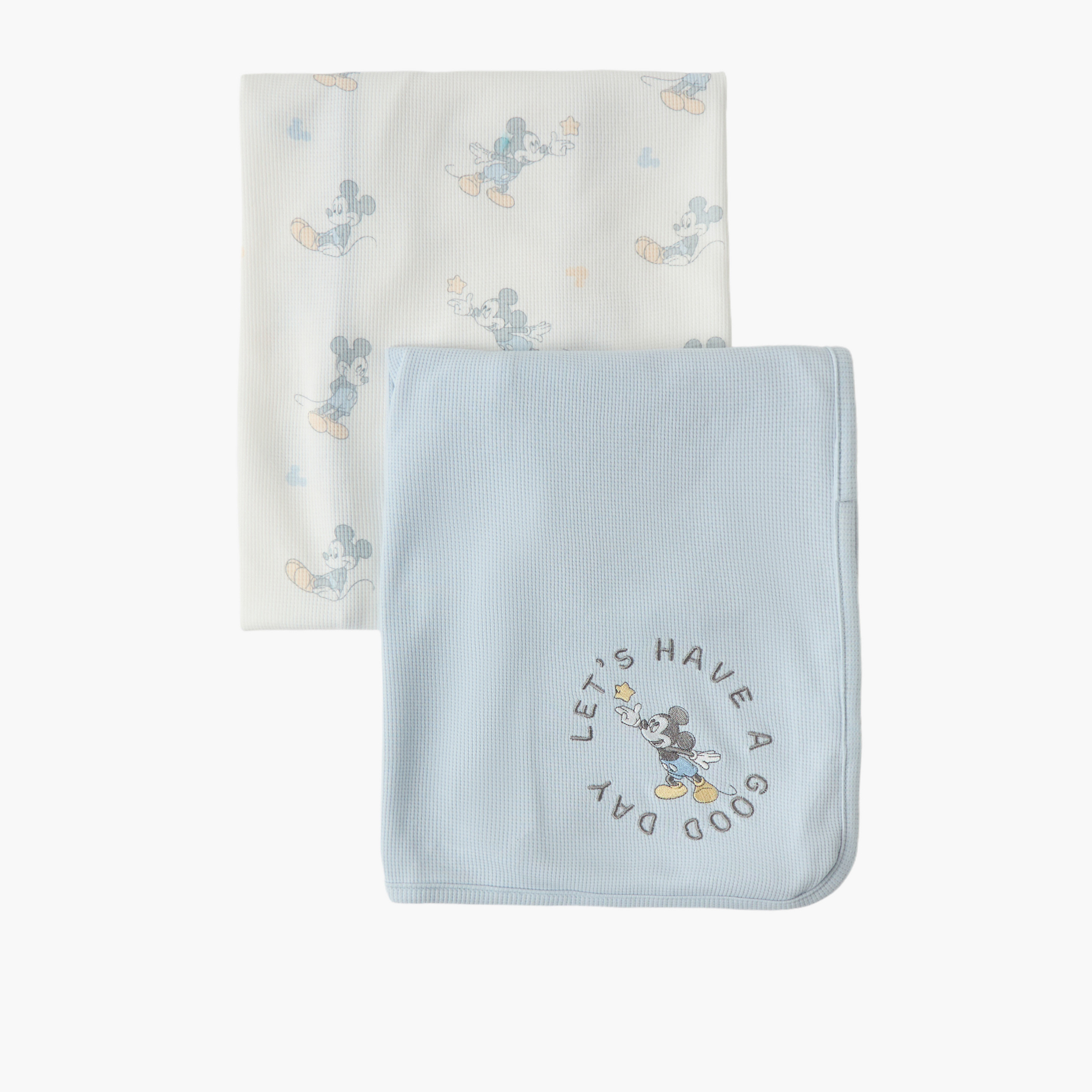 بطانية وافل وطبعات ميكي ماوس - عبوة من قطعتين-baby-nursery-blanketsandswaddles-blanketsandquilts-image-3