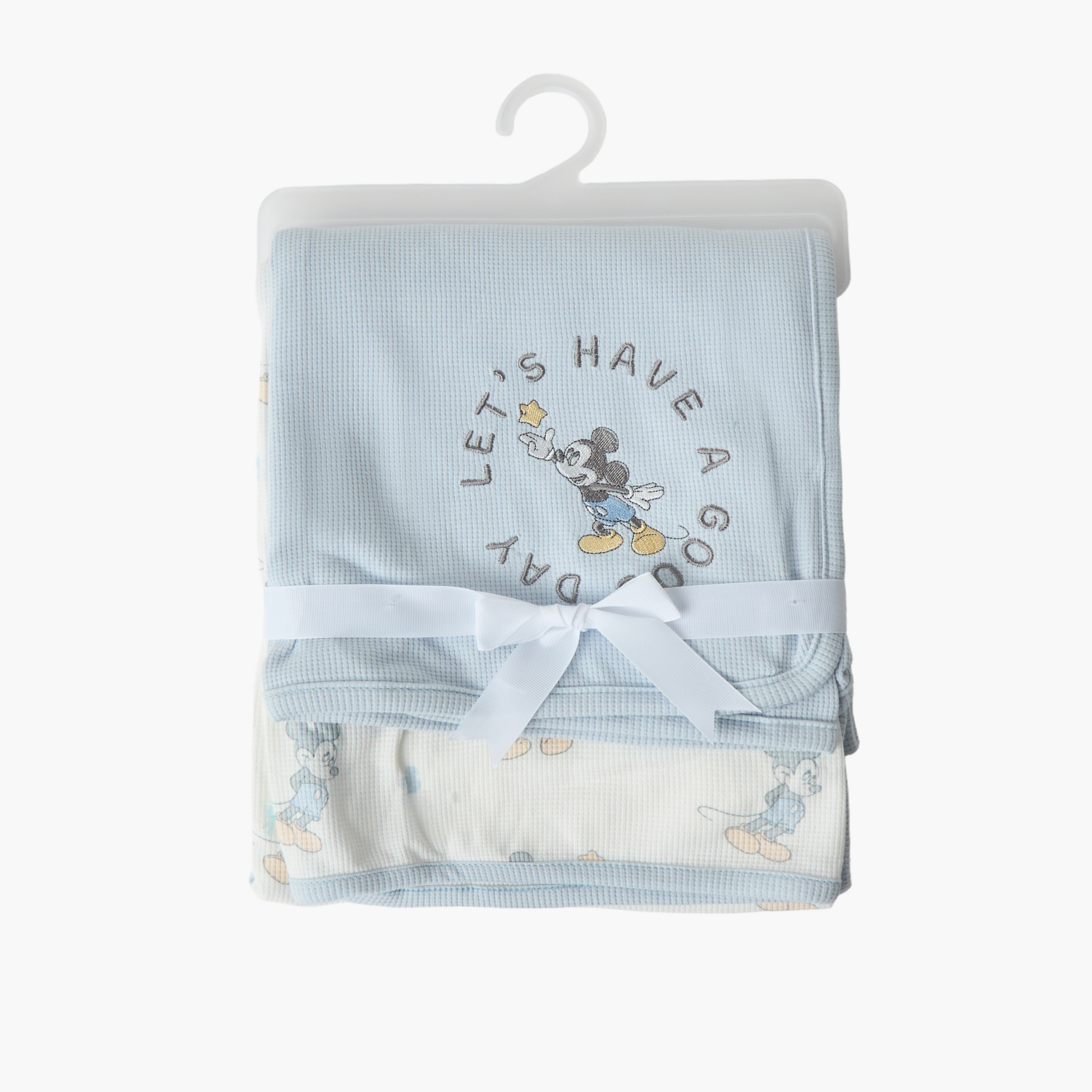 بطانية وافل وطبعات ميكي ماوس - عبوة من قطعتين-baby-nursery-blanketsandswaddles-blanketsandquilts-image-6