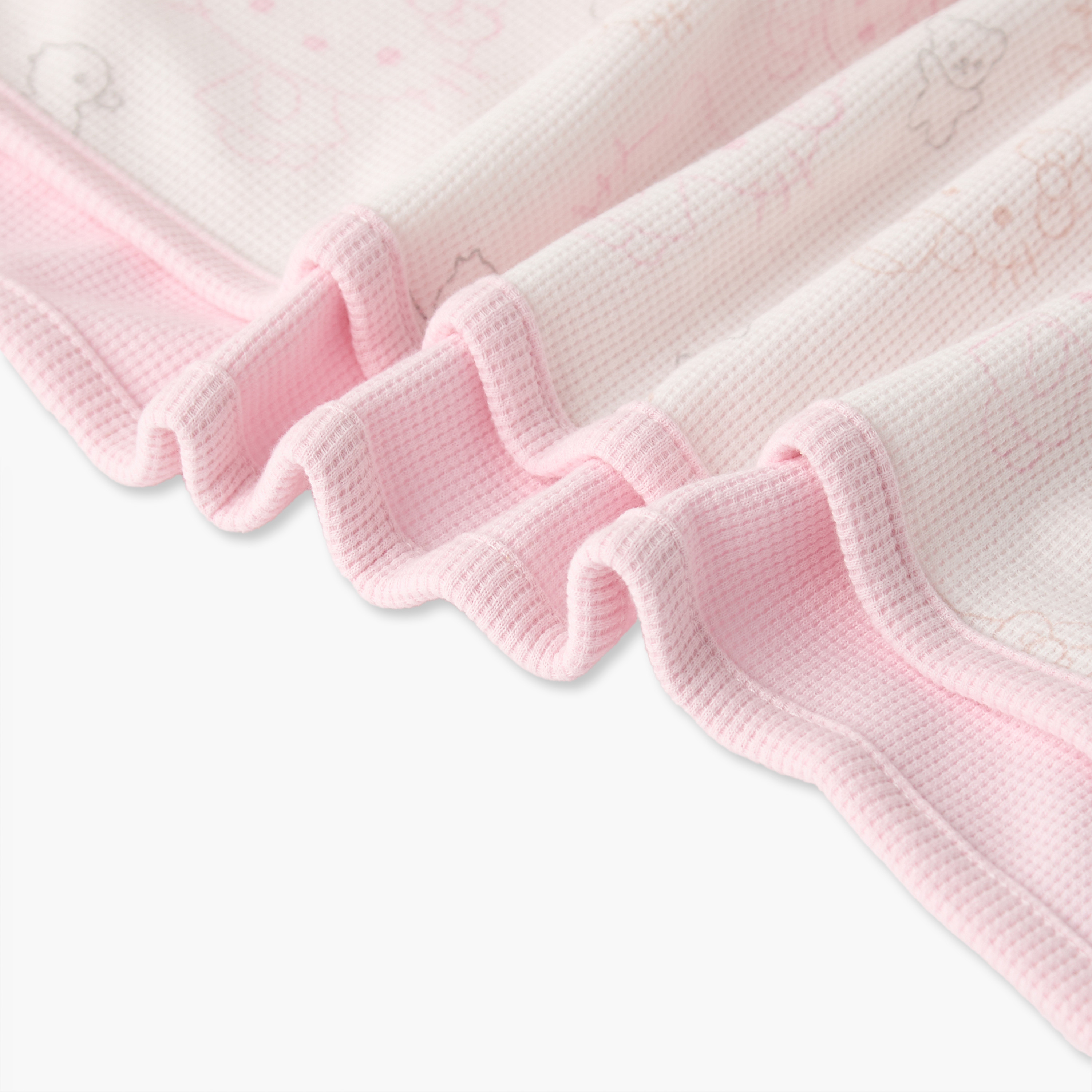 Sanrio Waffle Texture Hello Kitty Print Receiving Blanket - Pack of 2-baby-nursery-blanketsandswaddles-blanketsandquilts-image-6