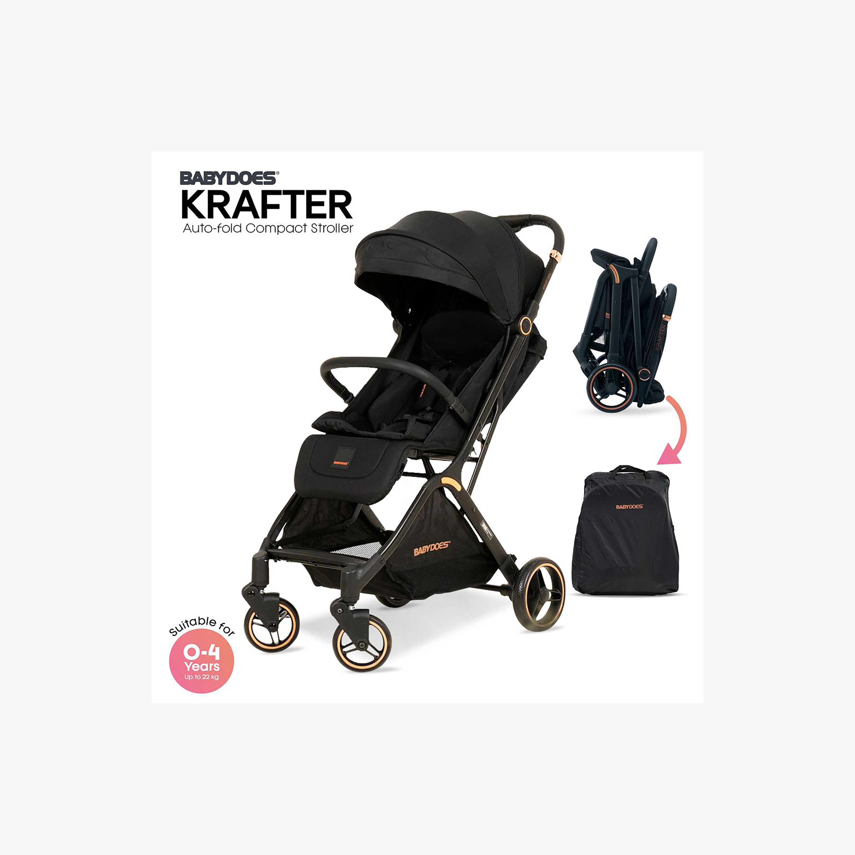Babydoes Krafter Baby Stroller with Auto-Fold-baby-gear-strollersandprams-strollers-image-2