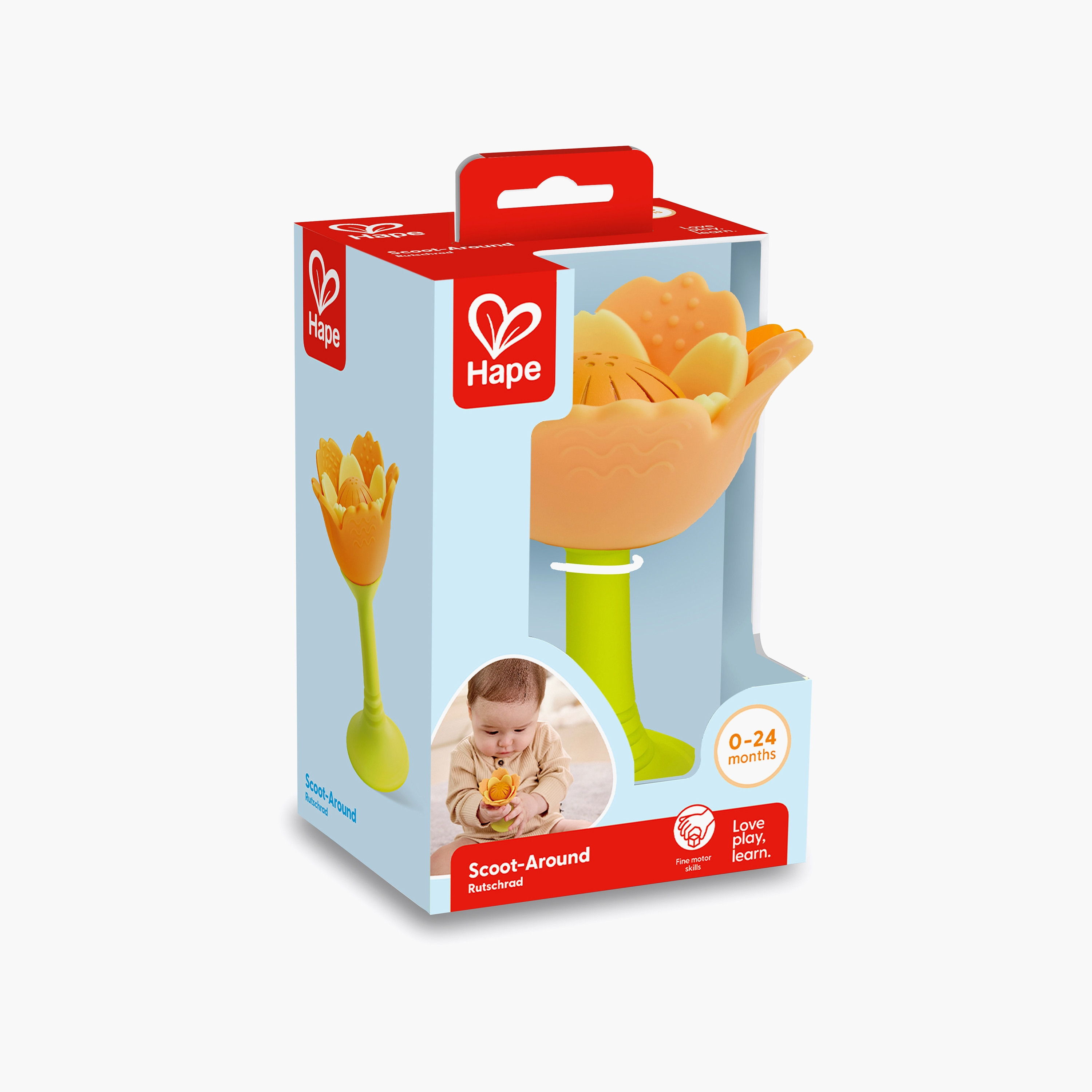 Hape Scoot Around Rattle & Teether Suction Base Toy-toys-babyandtoddlertoys-rattlesandteethers-image-2