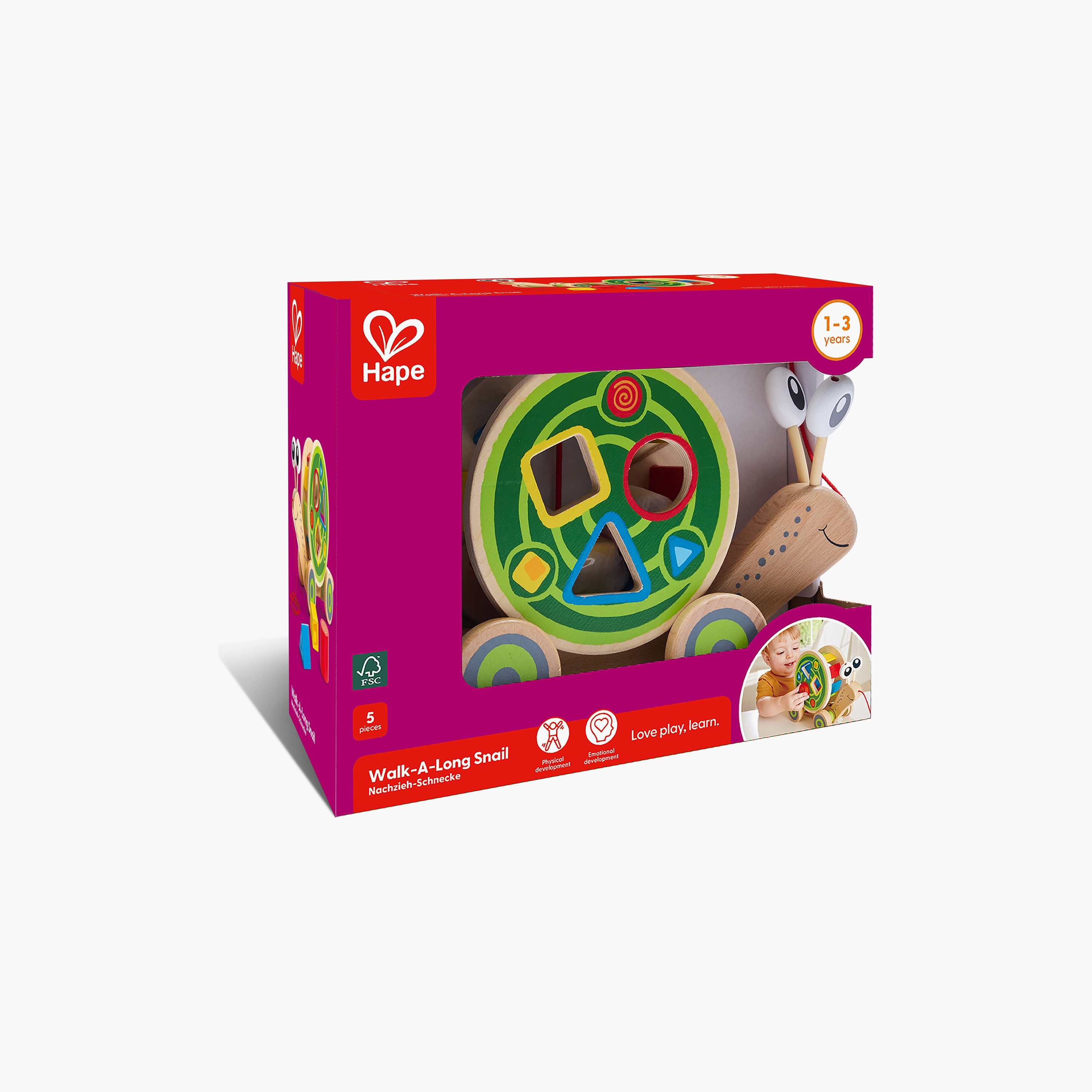 حلزون يسحب للمشي مع ملحقات من هيب-toys-babyandtoddlertoys-pushandpulltoys-image-7