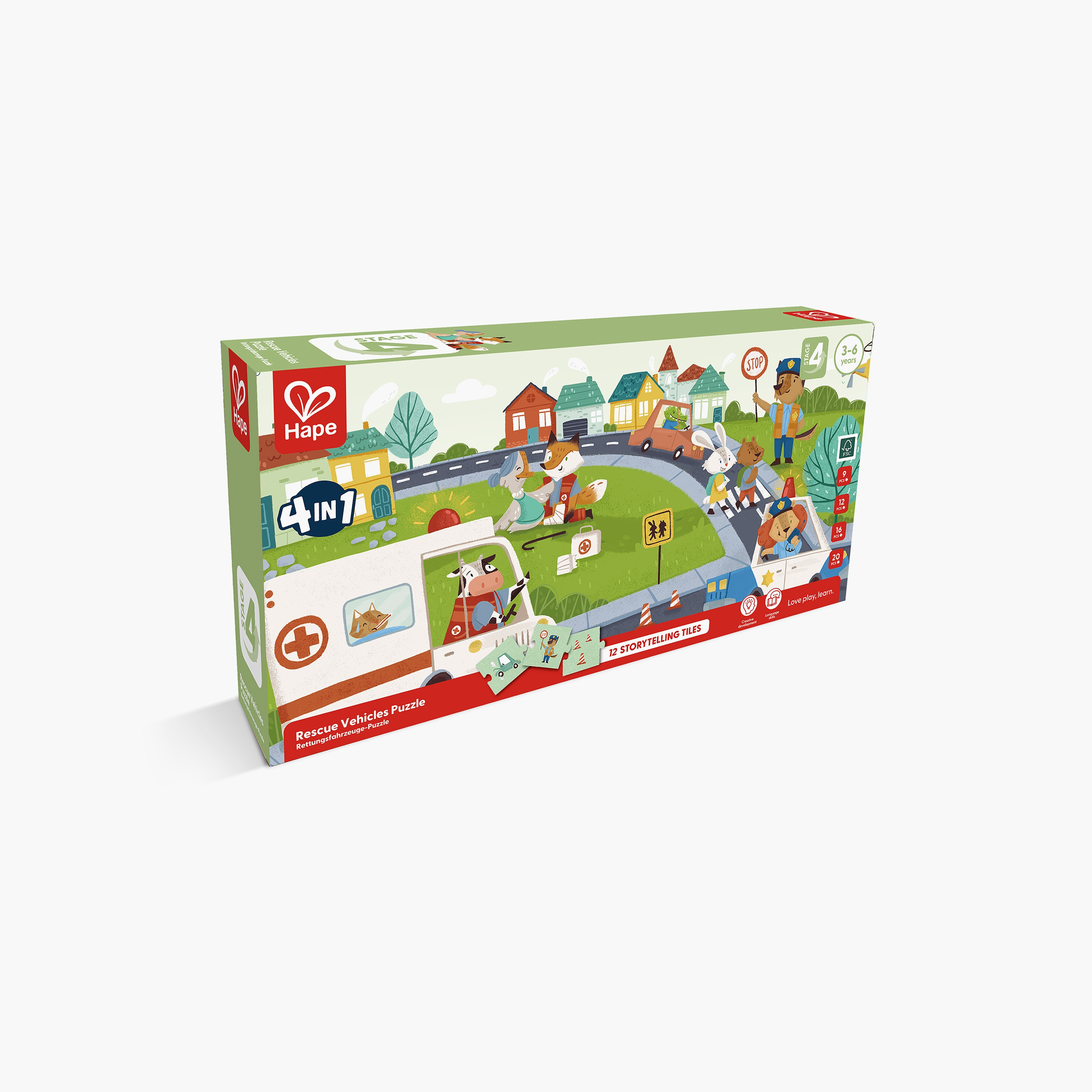 Hape 4-in-1 Rescue Vehicle Jigsaw Puzzle with Bag-toys-indoortoys-puzzles-image-7