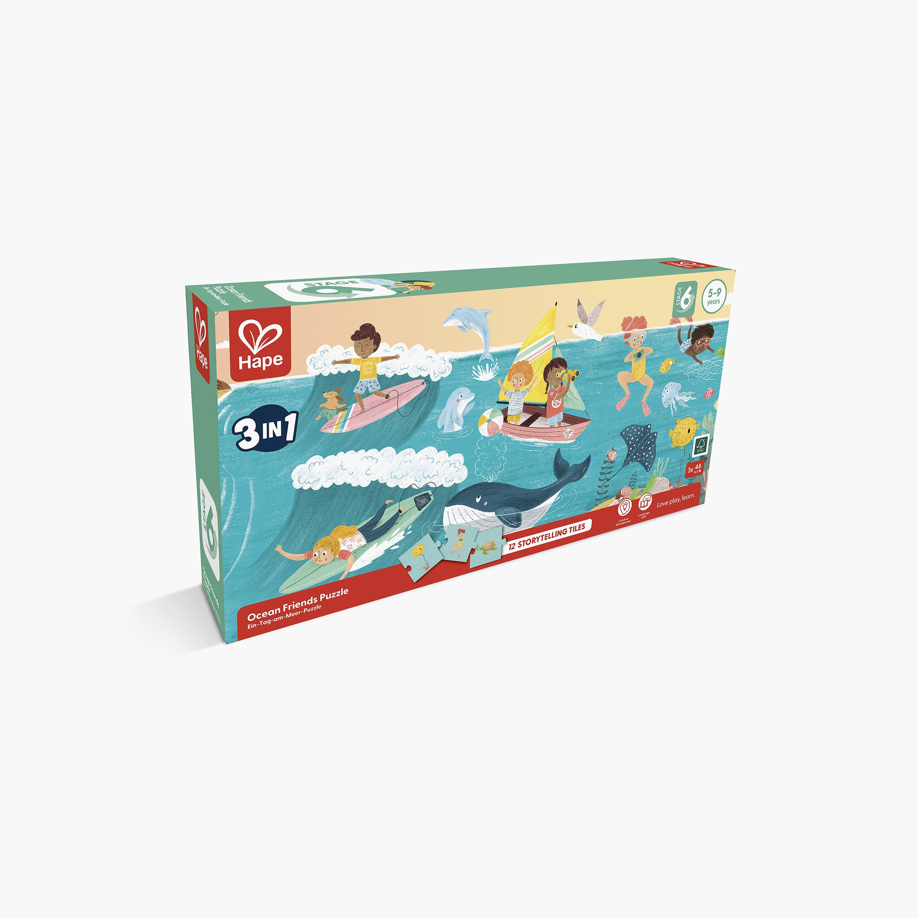 Hape 3-in-1 Ocean Friends Jigsaw Puzzle with Bag-toys-indoortoys-puzzles-image-7