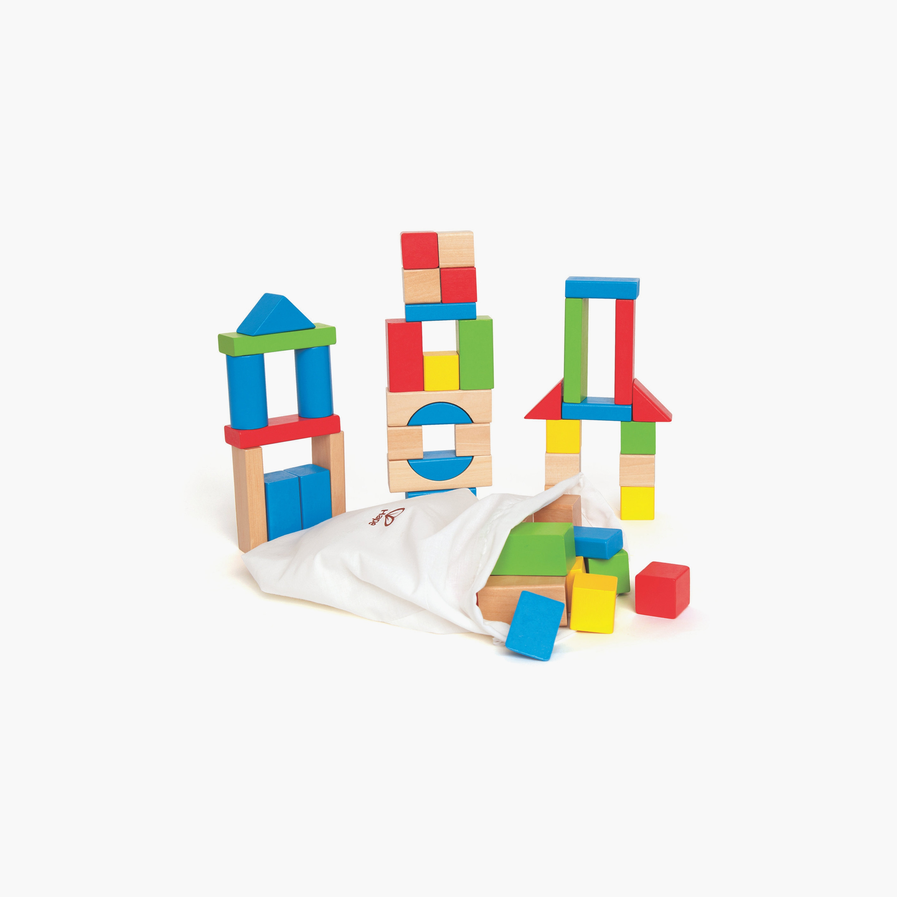 Hape Maple Wooden Blocks Building Set with Bag-toys-buildingblocks-blocks-image-2