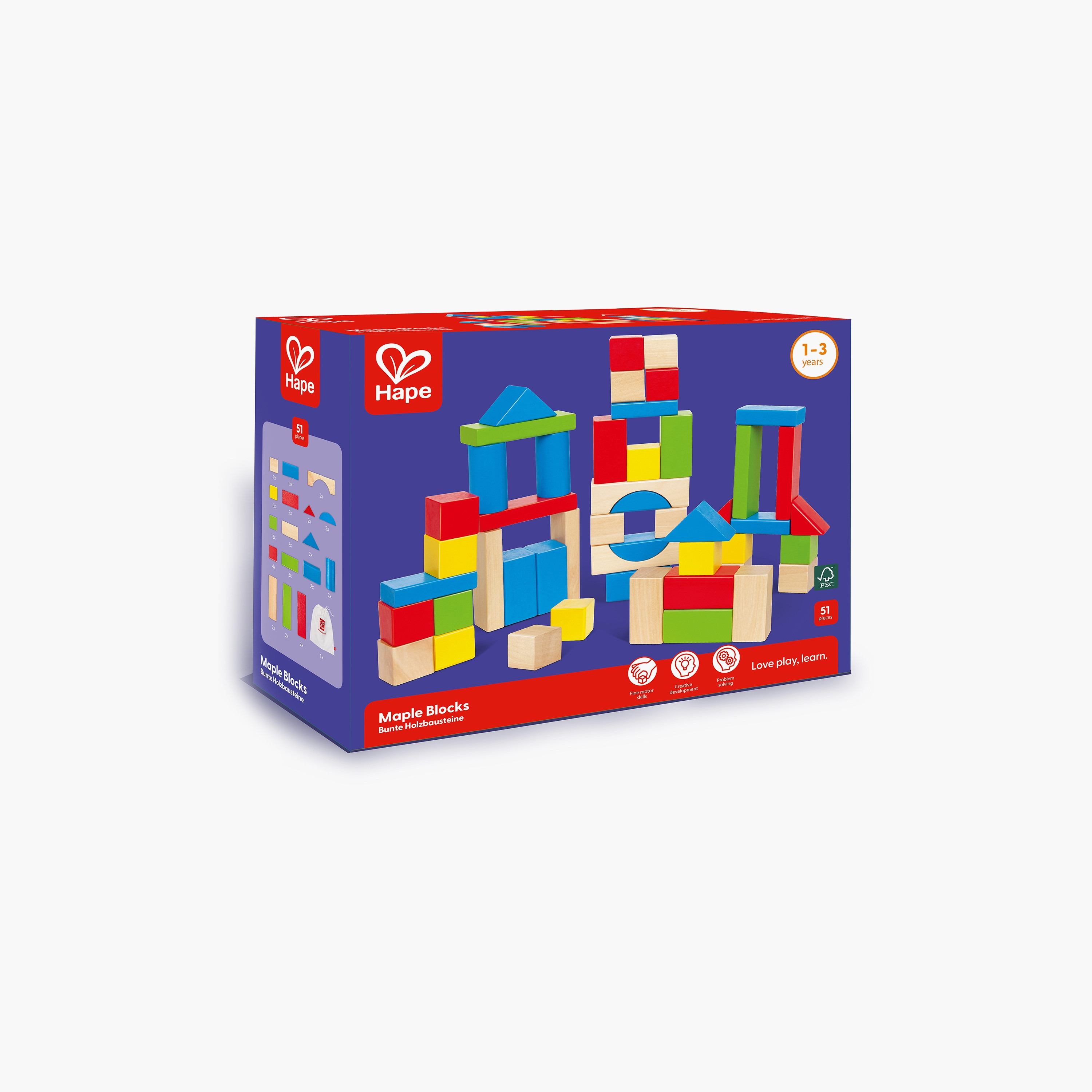 Hape Maple Wooden Blocks Building Set with Bag-toys-buildingblocks-blocks-image-4