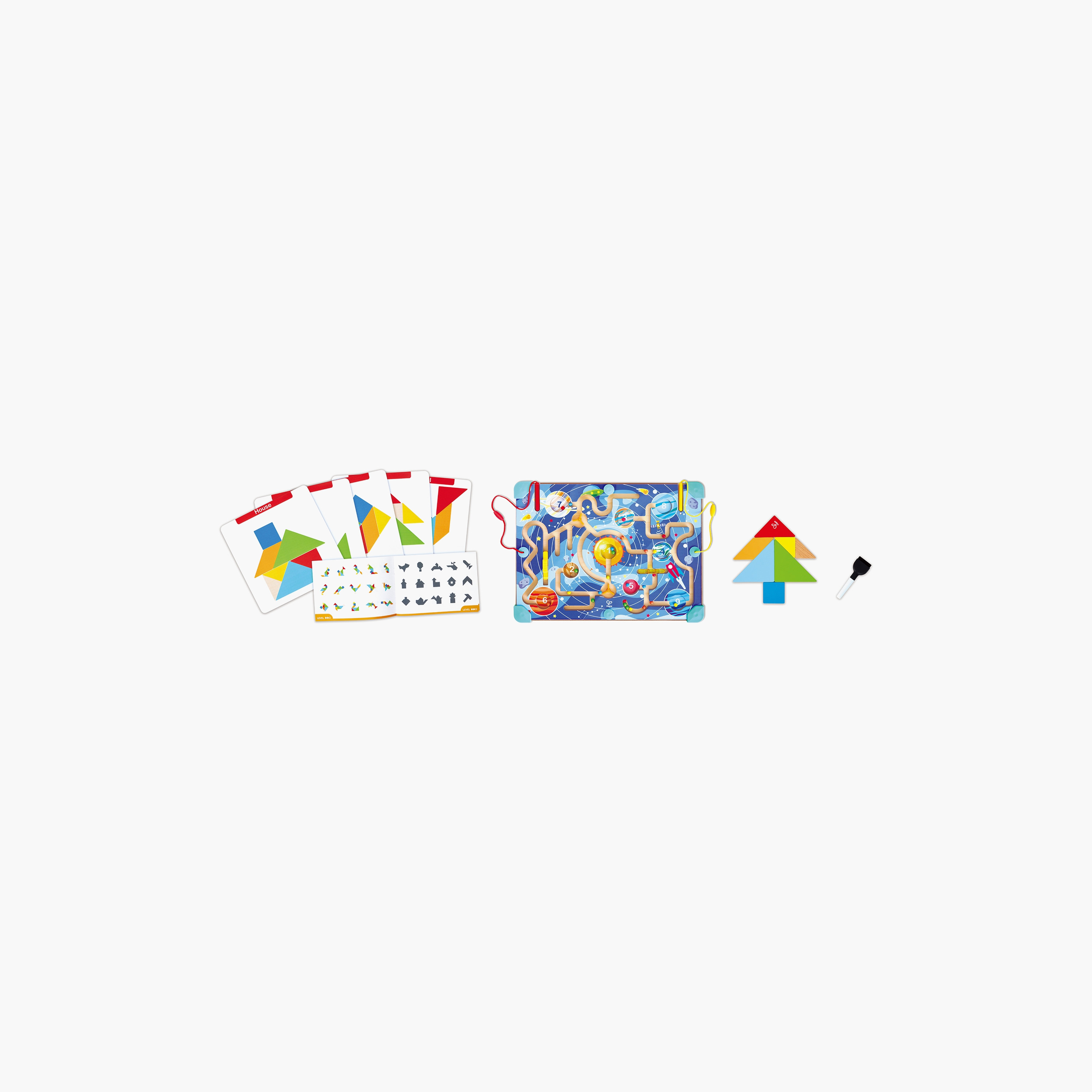 Hape Space Maze & Tangram Board Toy-toys-babyandtoddlertoys-learningtoys-image-1