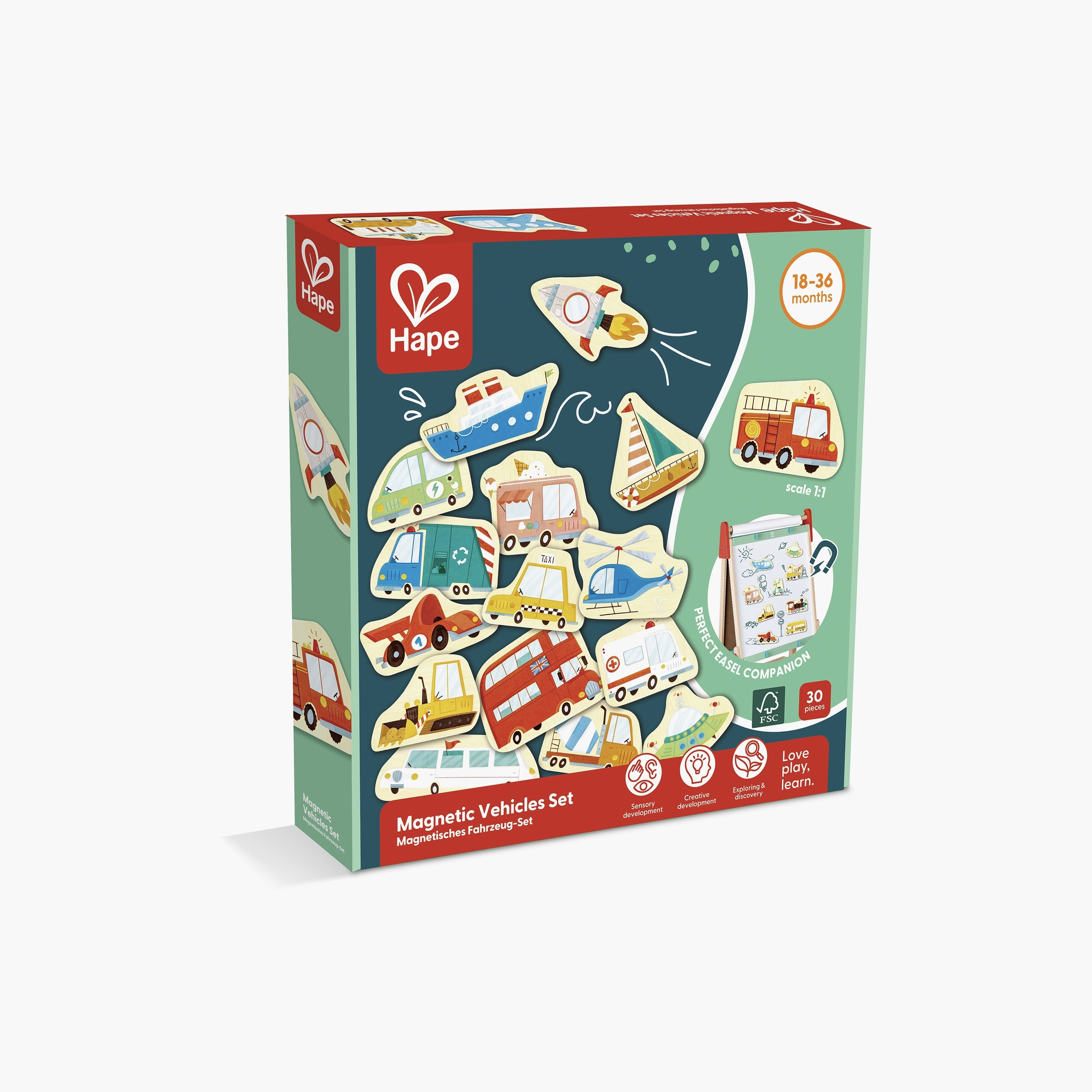 Hape 30-Piece Magnetic Vehicles Set-toys-buildingblocks-magnetictoys-image-3