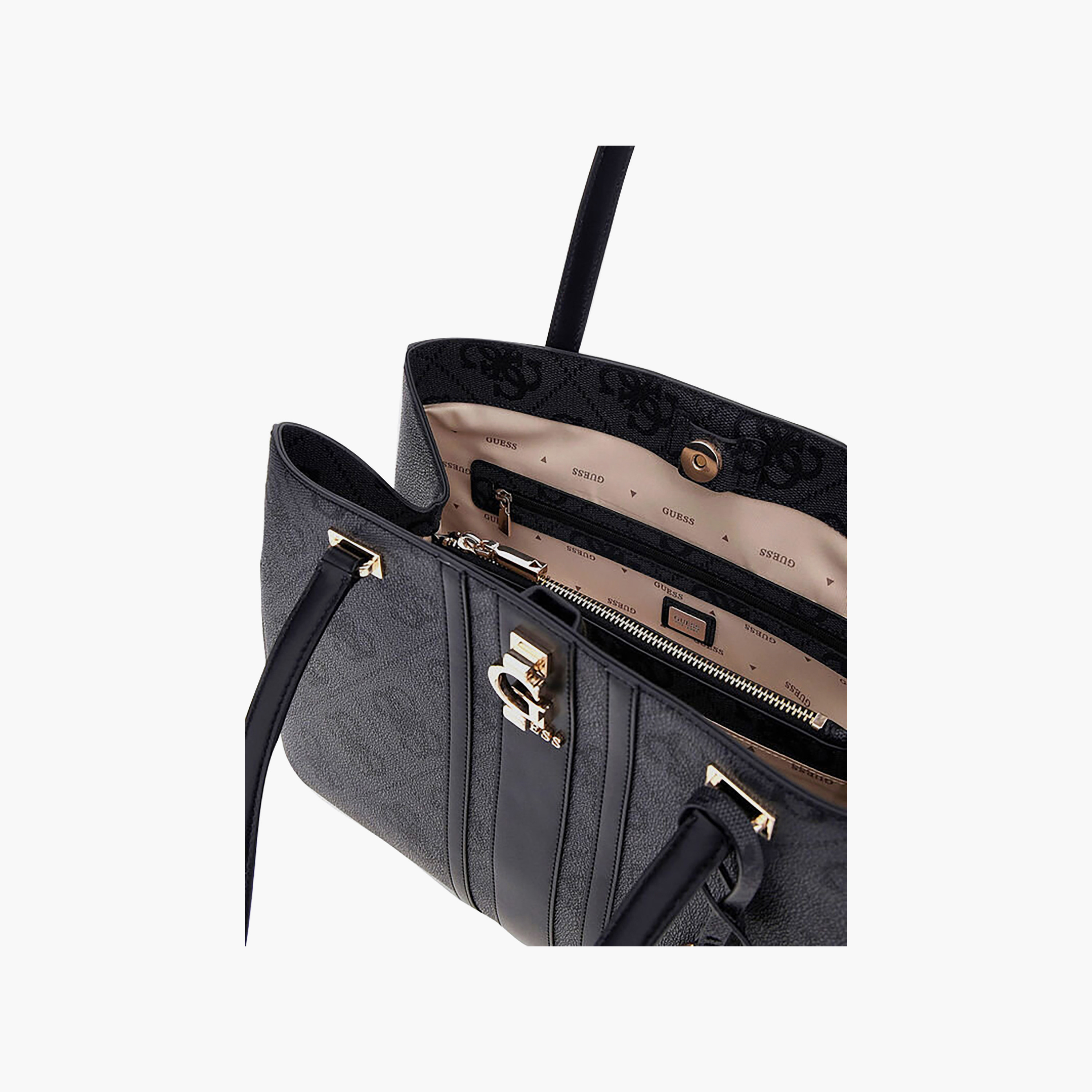 حقيبة توت بمقبضين مزدوجين بنقشة المونوغرام مع إغلاق مغناطيسي من Guess إيرينيا-women-bagsandwallets-handbags-image-3