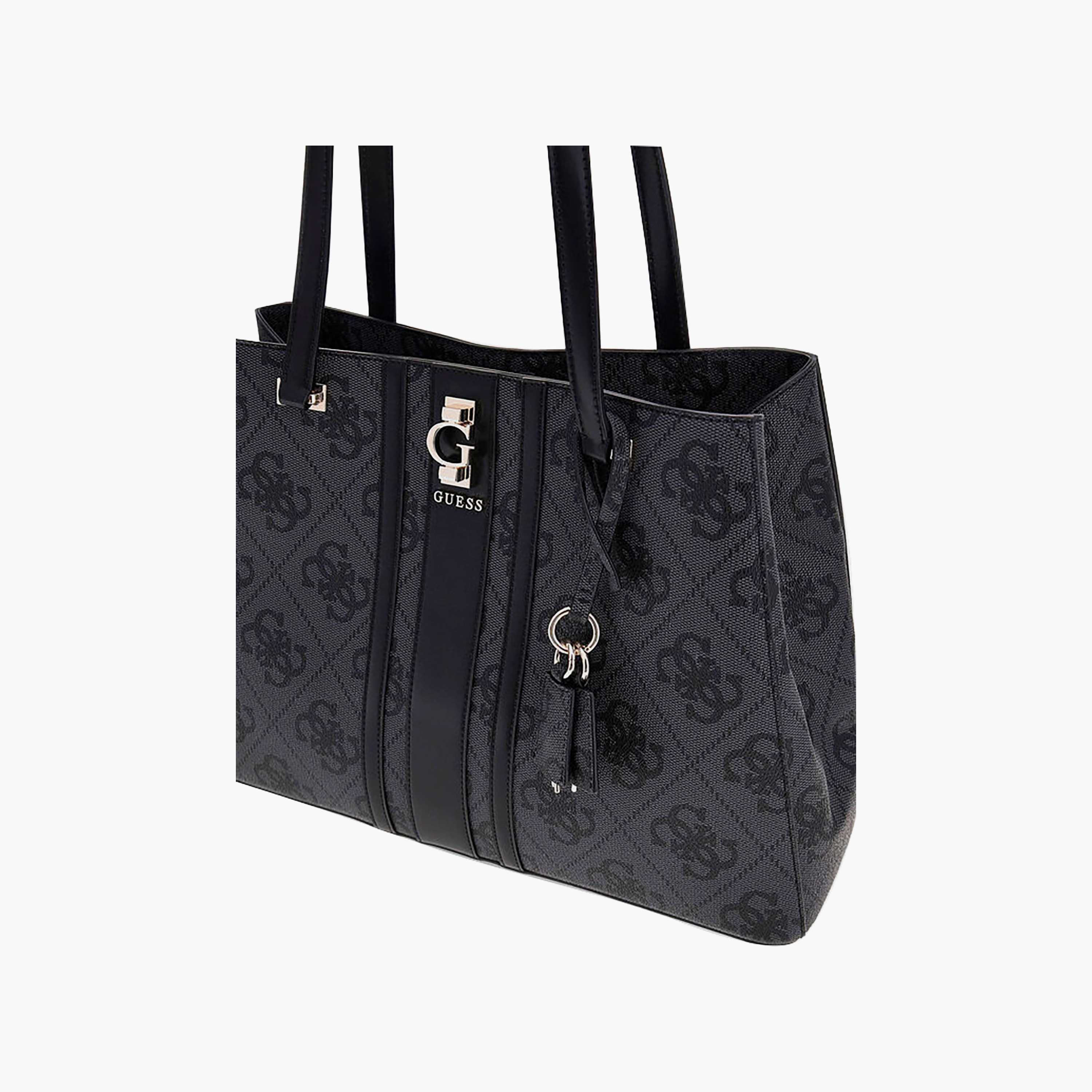 حقيبة توت بمقبضين مزدوجين بنقشة المونوغرام مع إغلاق مغناطيسي من Guess إيرينيا-women-bagsandwallets-handbags-image-4
