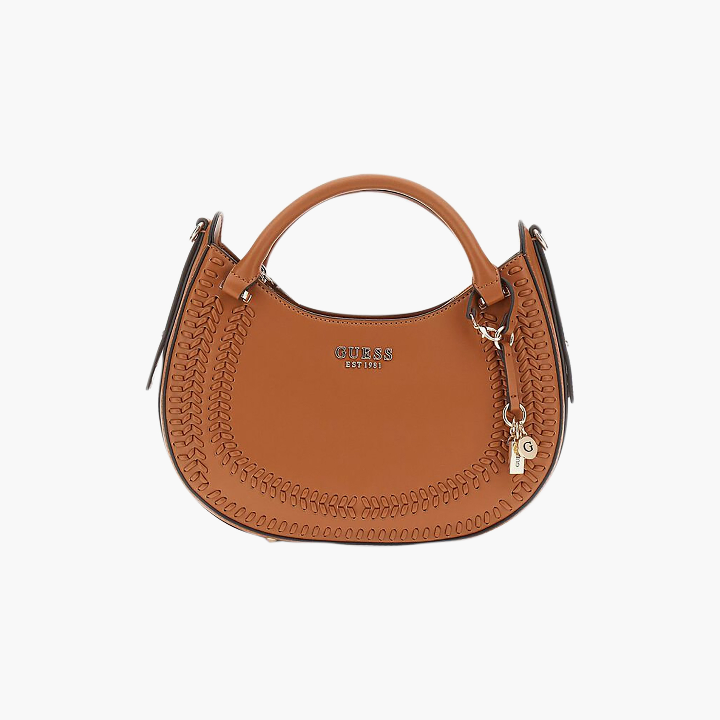 Guess Tatum Braided Detail Double Handle mini Satchel Bag with Zipper Closure and Adjustable Strap-women-bagsandwallets-handbags-image-1
