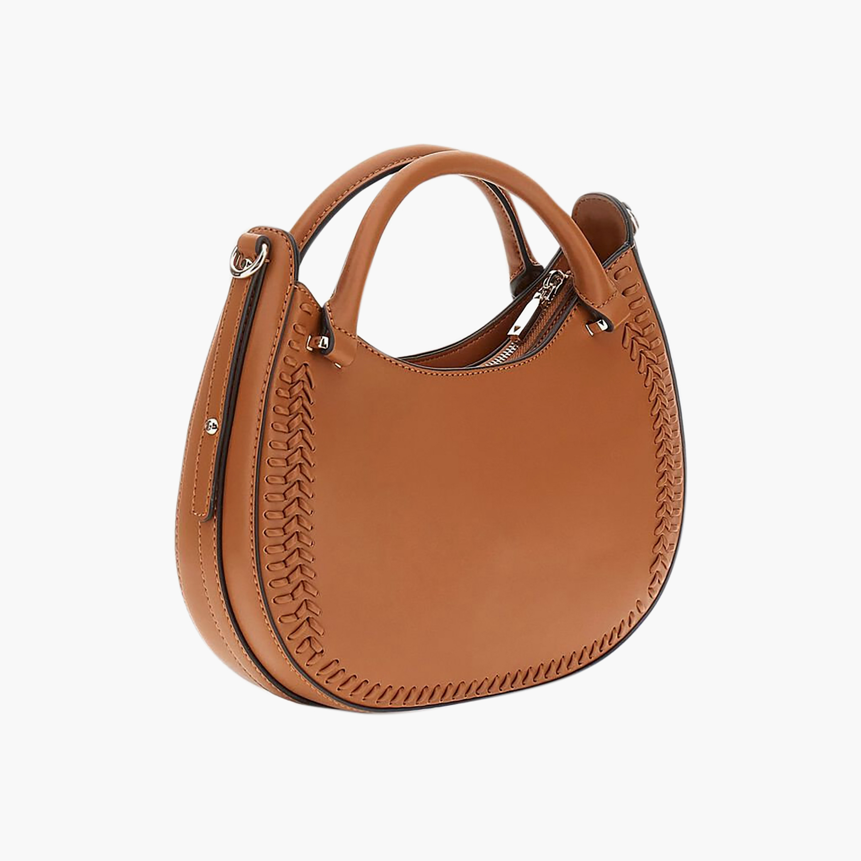 Guess Tatum Braided Detail Double Handle mini Satchel Bag with Zipper Closure and Adjustable Strap-women-bagsandwallets-handbags-image-2