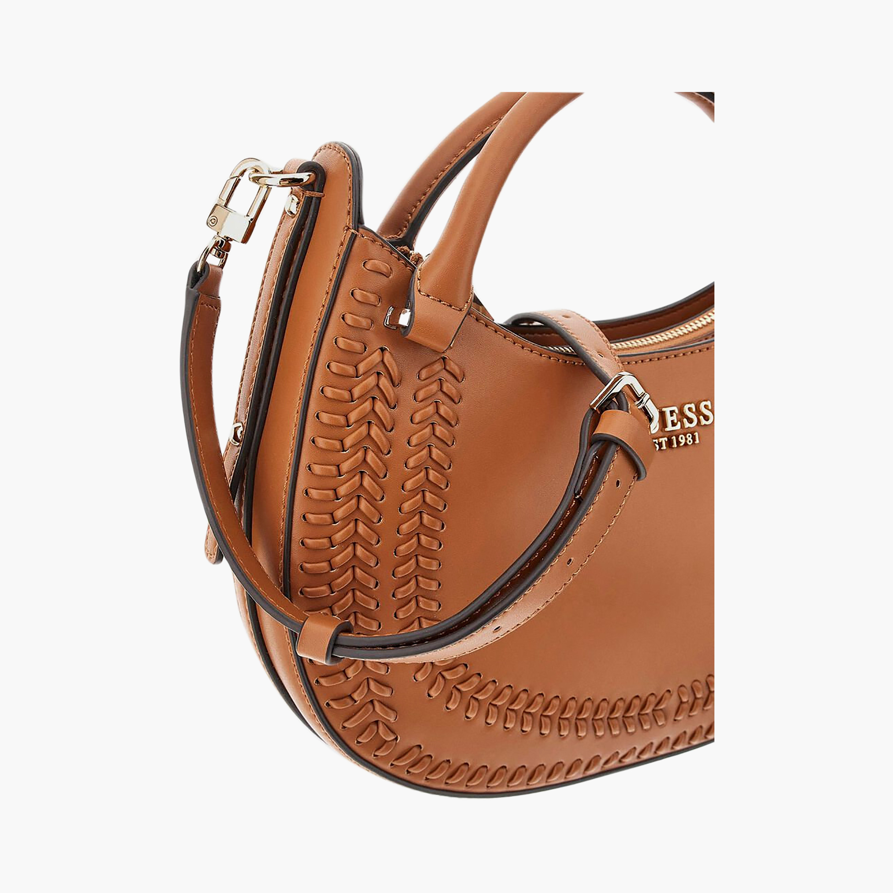 Guess Tatum Braided Detail Double Handle mini Satchel Bag with Zipper Closure and Adjustable Strap-women-bagsandwallets-handbags-image-4
