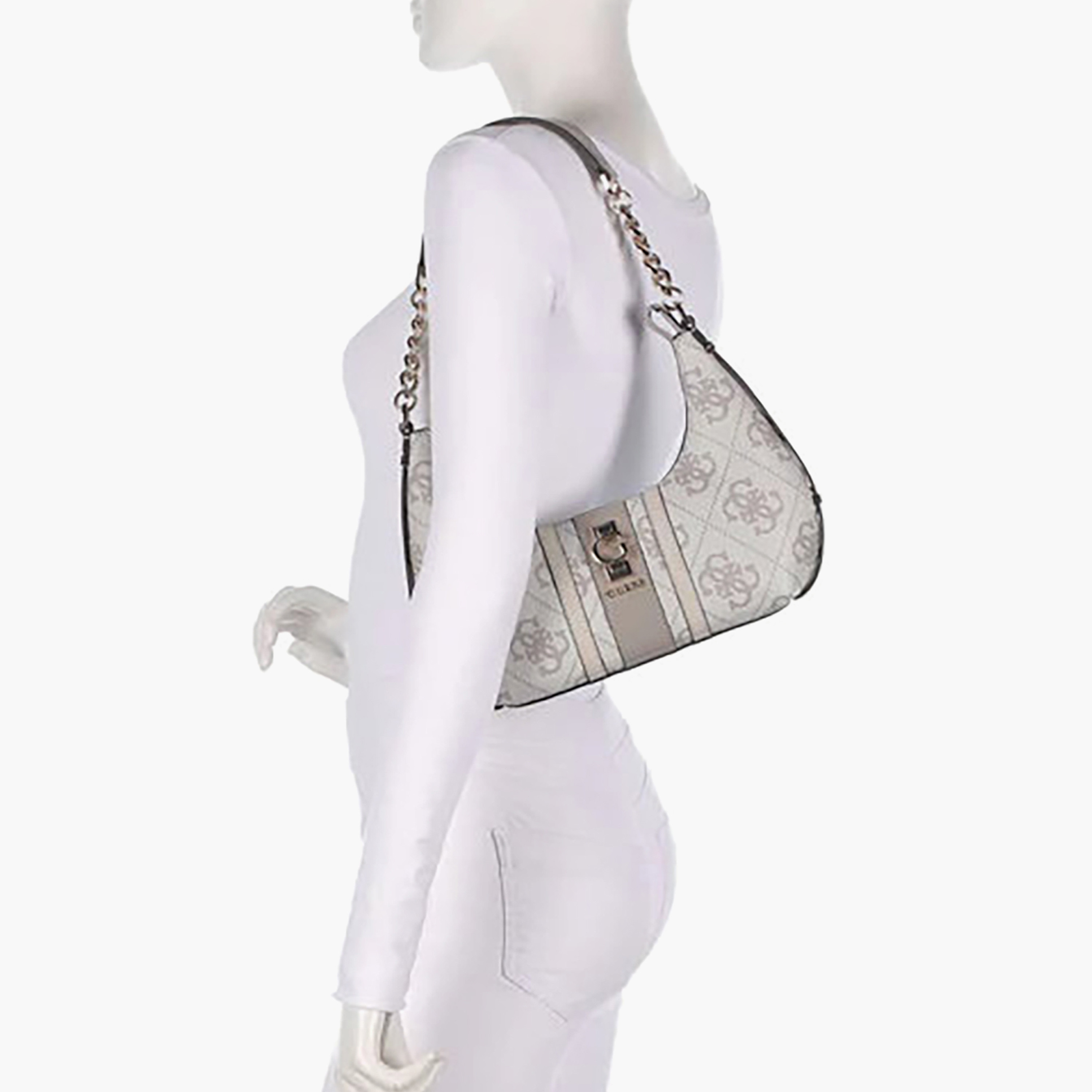 Guess - Erenia Top Zip Shoulder Bag - Beige/Natural-women-bagsandwallets-handbags-image-6