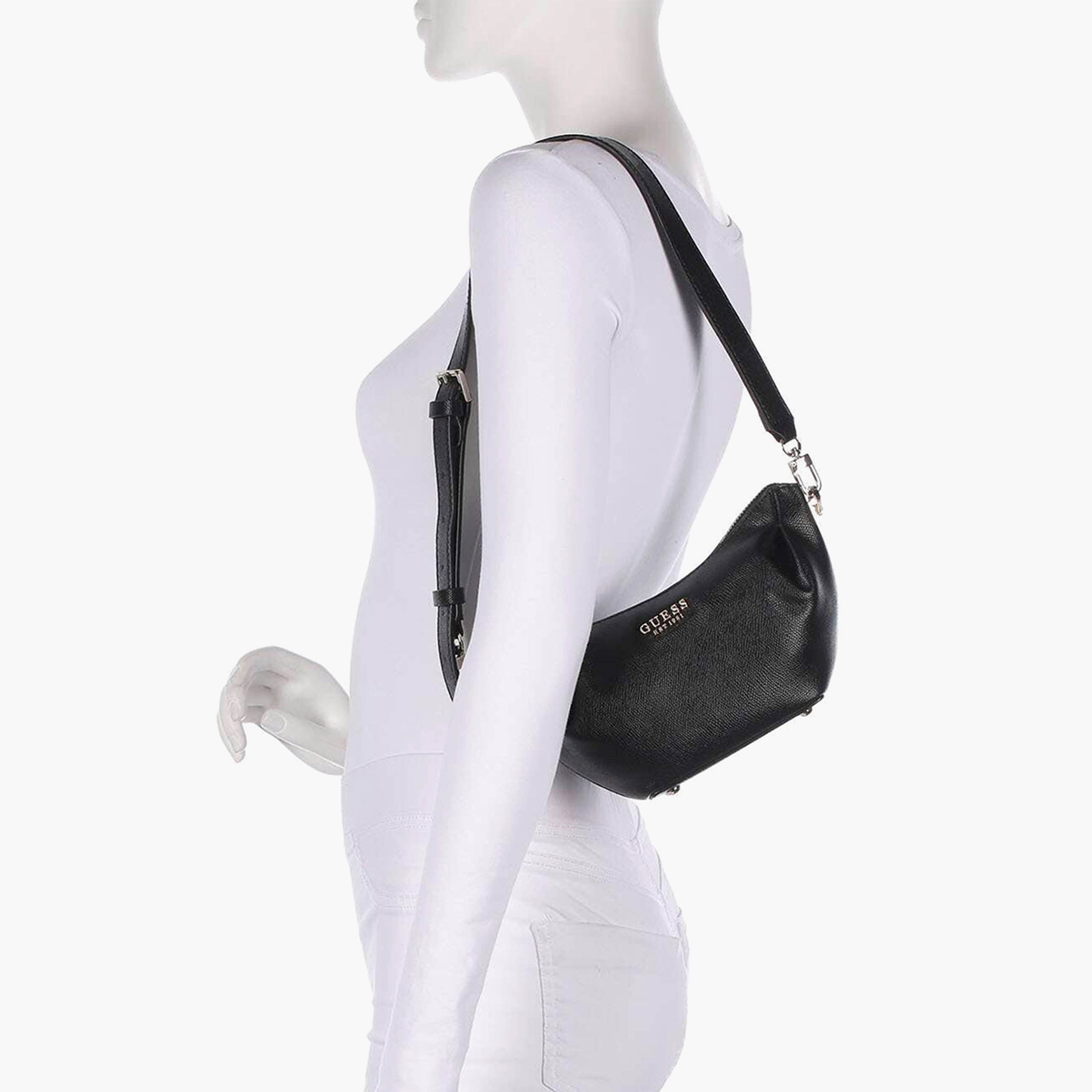 حقيبة كتف Guess أموريت بنسيج مُحبَّب مع إغلاق بسحّاب وحزام قابل للتعديل-women-bagsandwallets-handbags-image-5