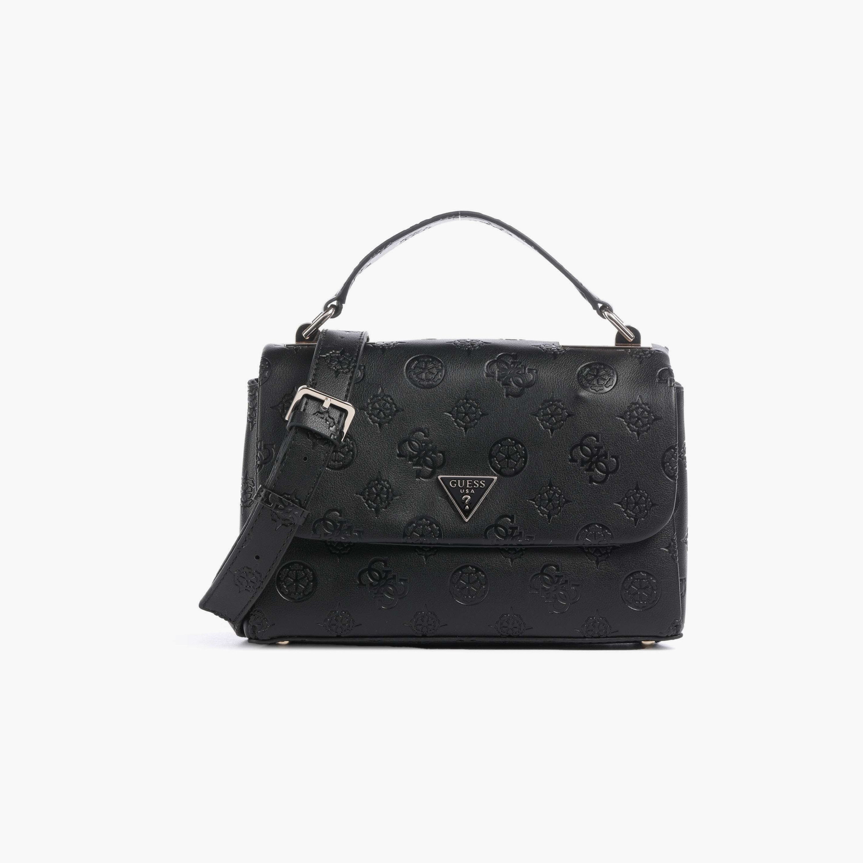 حقيبة ساتشيل Guess تيشا بنقش المونوغرام مع مقبض علوي وإغلاق بغطاء وحزام قابل للفصل-women-bagsandwallets-handbags-image-1