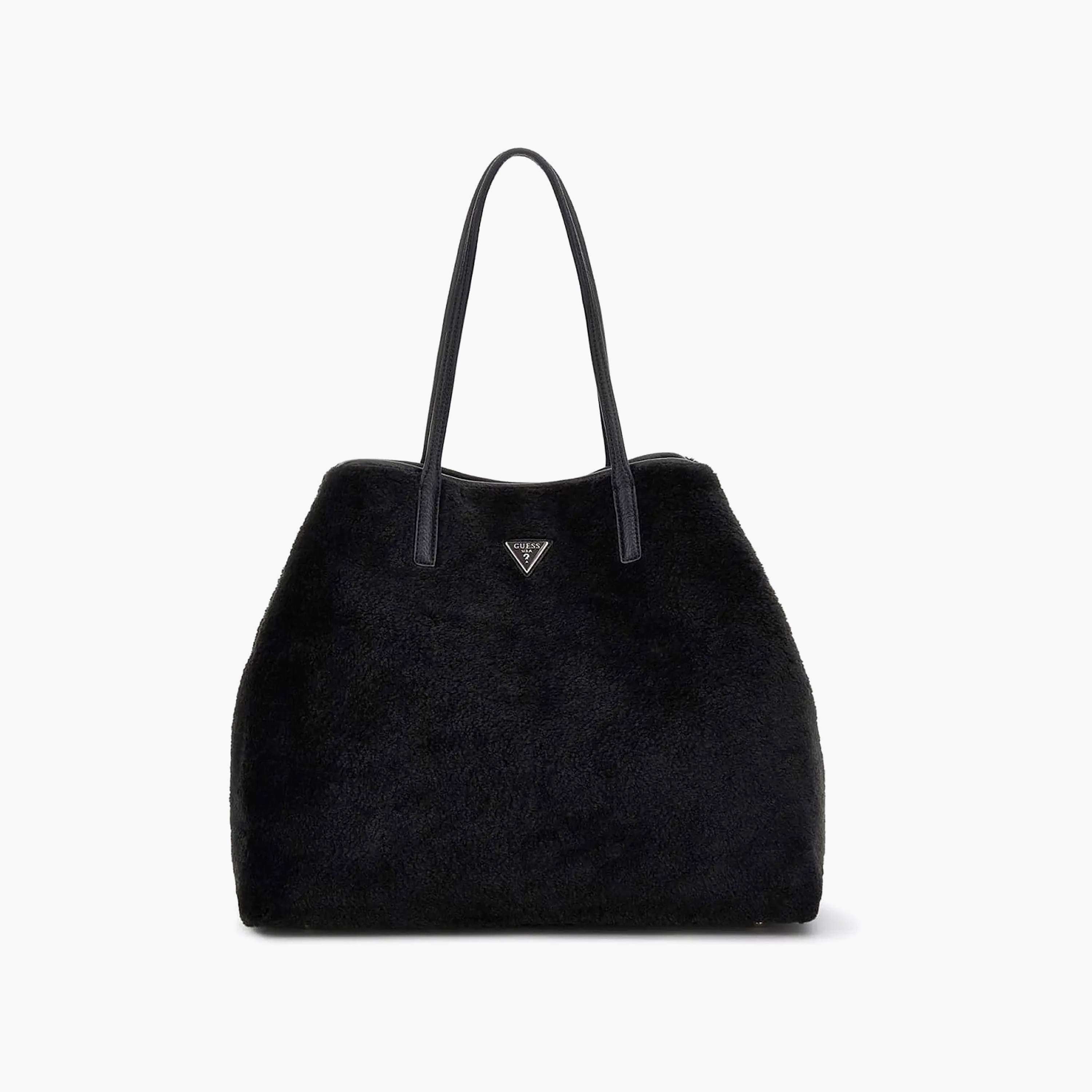 Guess Victtoria Faux Fur Double Handle Tote Bags & Pouch with Magnetic Closure-women-bagsandwallets-handbags-image-2