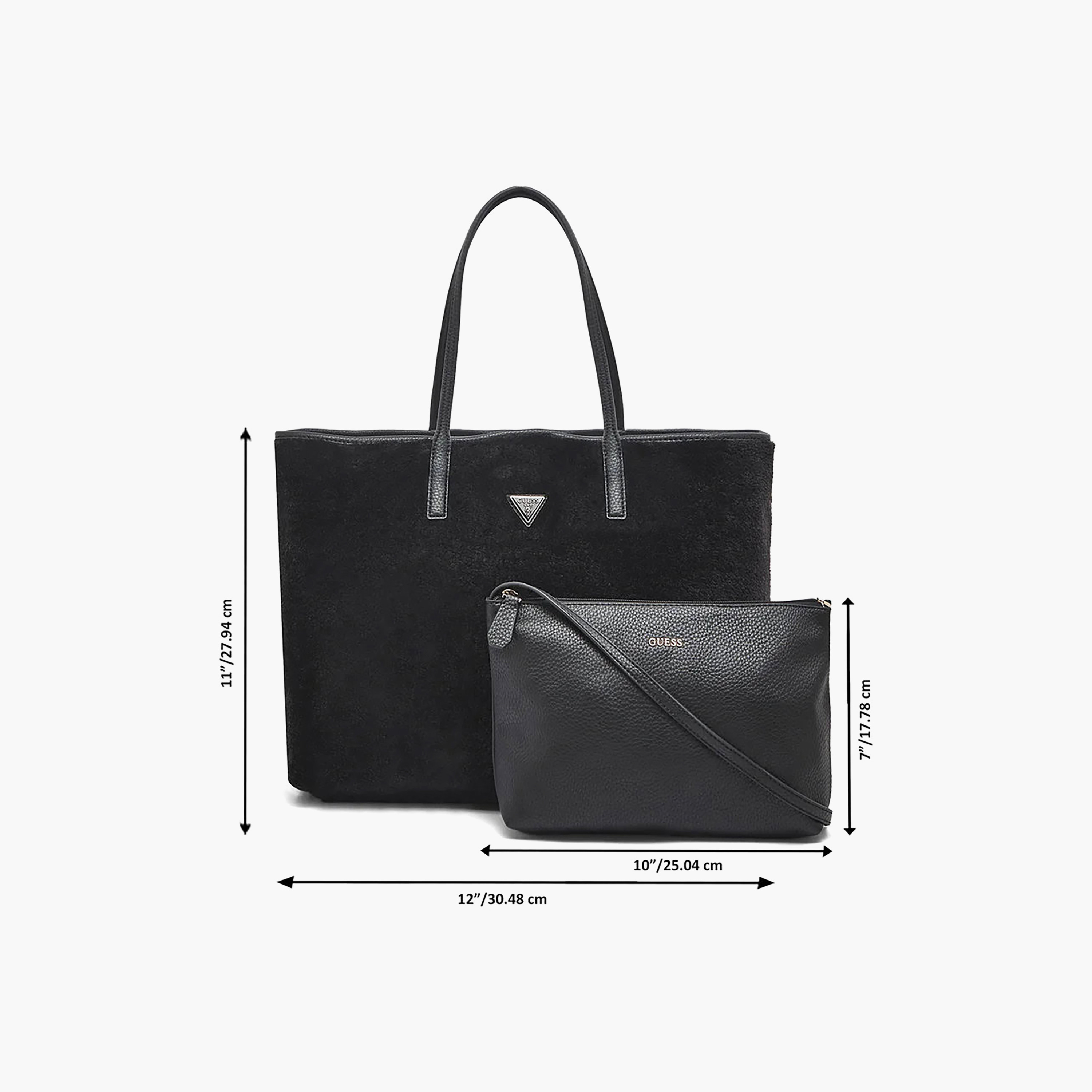 Guess Victtoria Faux Fur Double Handle Tote Bags & Pouch with Magnetic Closure-women-bagsandwallets-handbags-image-5