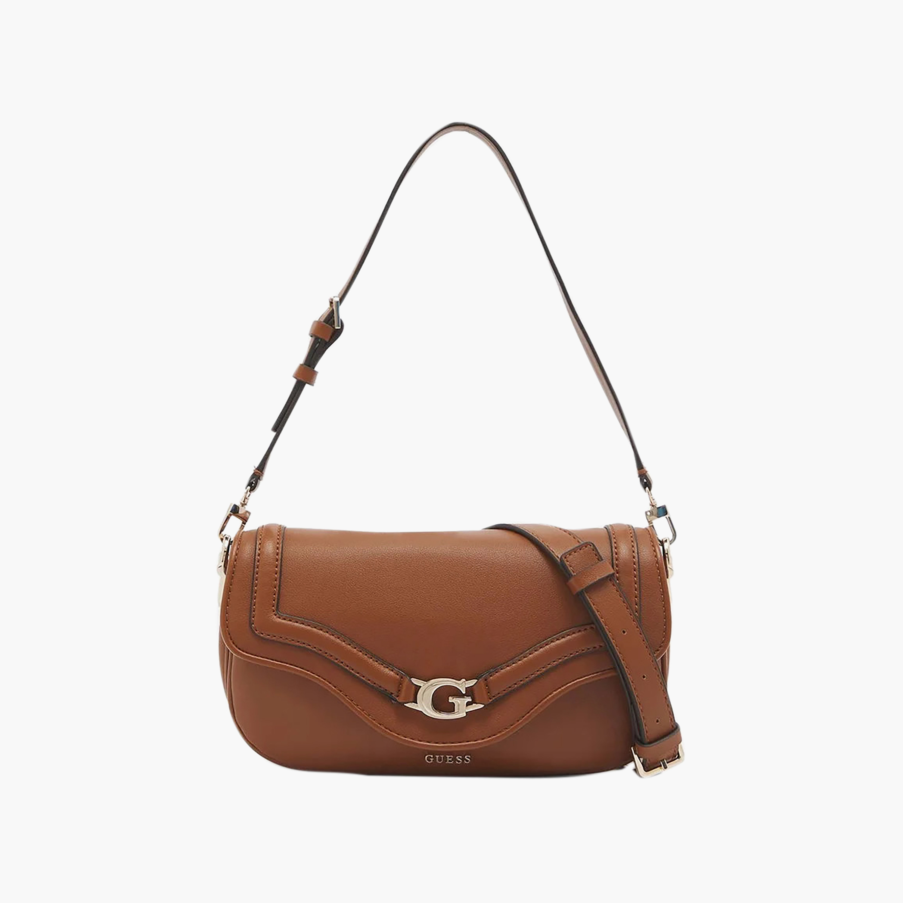 حقيبة كتف Guess Dea بمقبض واحد مع إغلاق بالسديلة وحزام قابل للتعديل-women-bagsandwallets-handbags-image-1