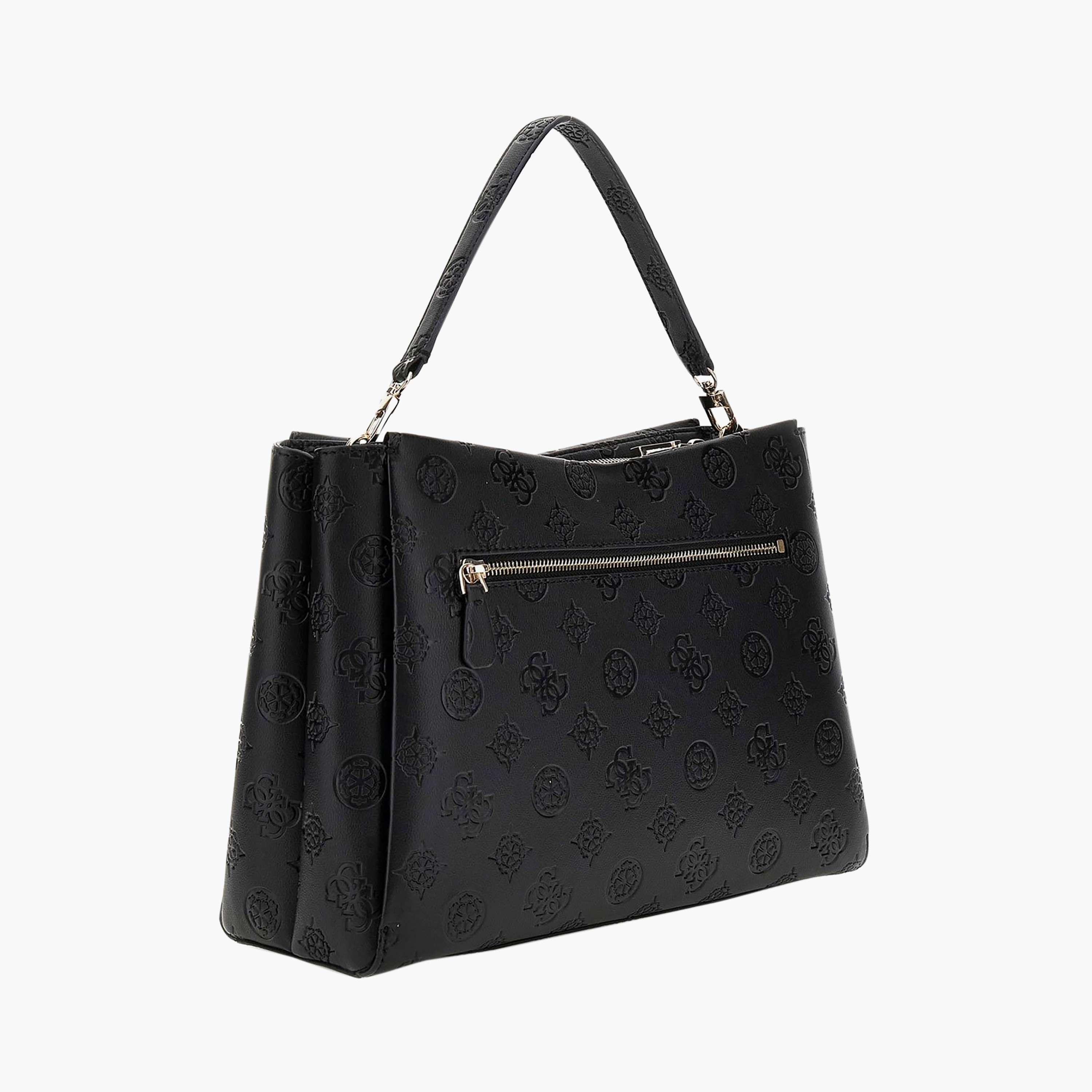حقيبة ساتشيل Guess تيشا بنقش المونوغرام بمقبض علوي وإغلاق بسحاب وحزام قابل للفصل-women-bagsandwallets-handbags-image-3