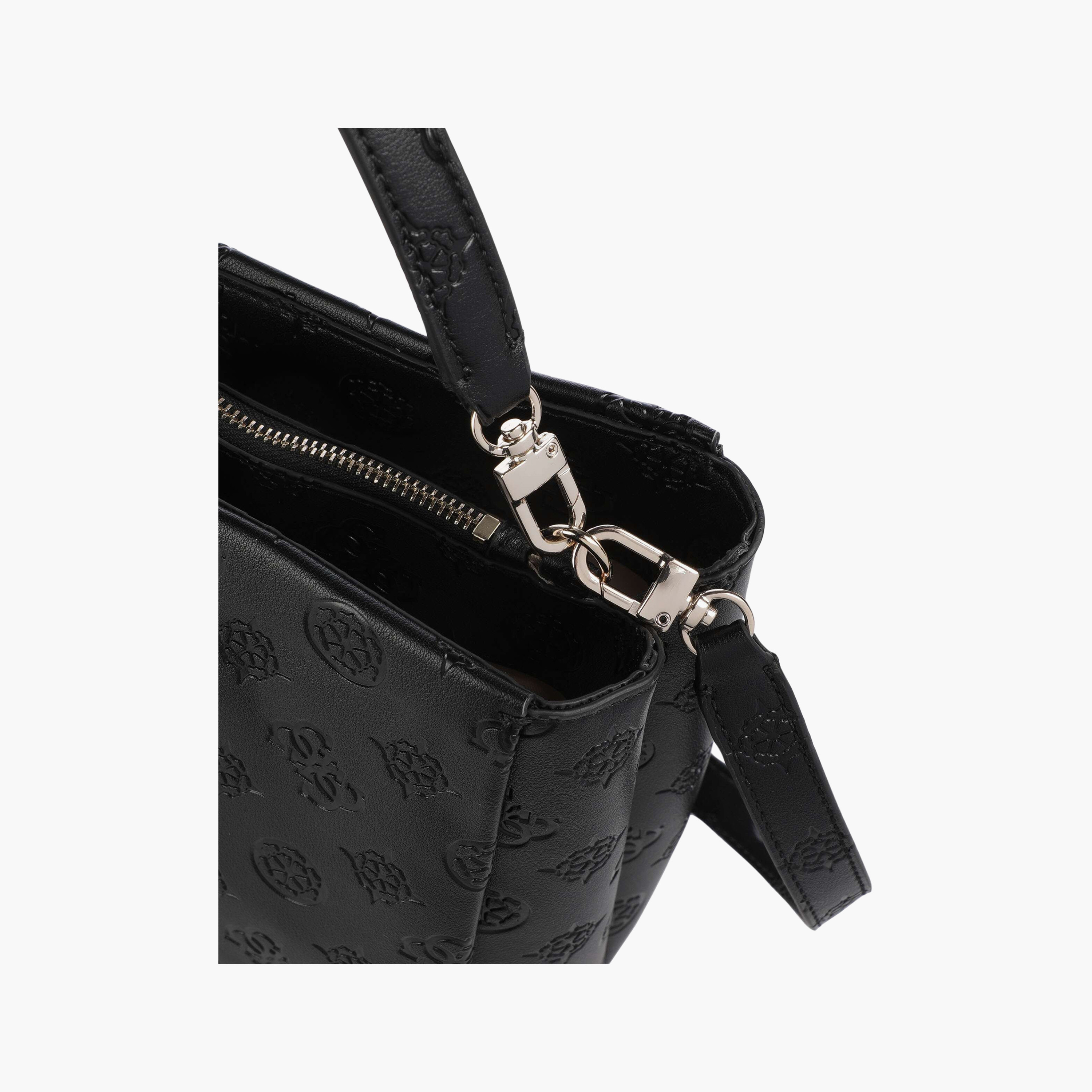 حقيبة ساتشيل Guess تيشا بنقش المونوغرام بمقبض علوي وإغلاق بسحاب وحزام قابل للفصل-women-bagsandwallets-handbags-image-5