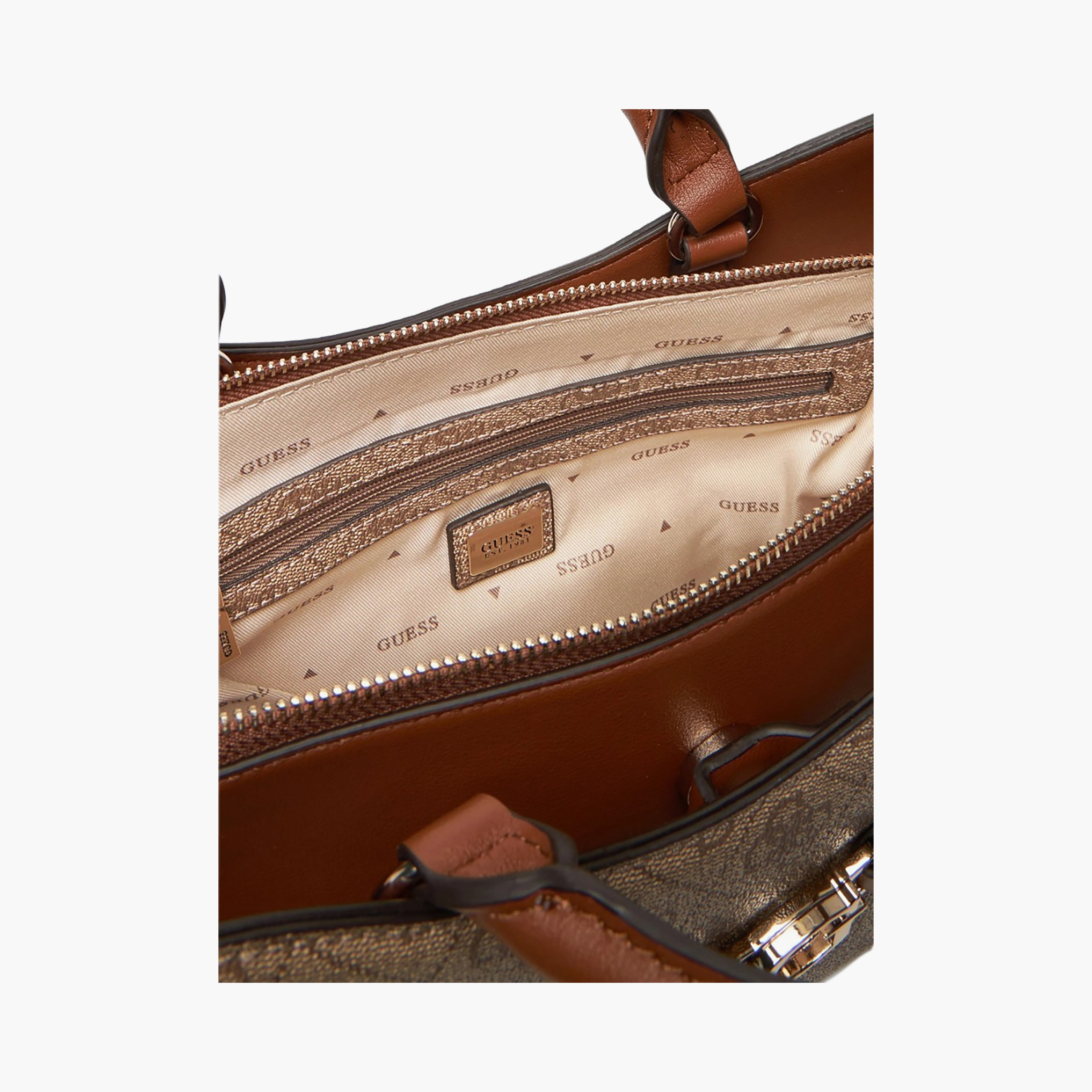 حقيبة ساتشيل Guess Dea مونوغرام بمقبضين وإغلاق بسحاب وحزام قابل للتعديل-women-bagsandwallets-handbags-image-3