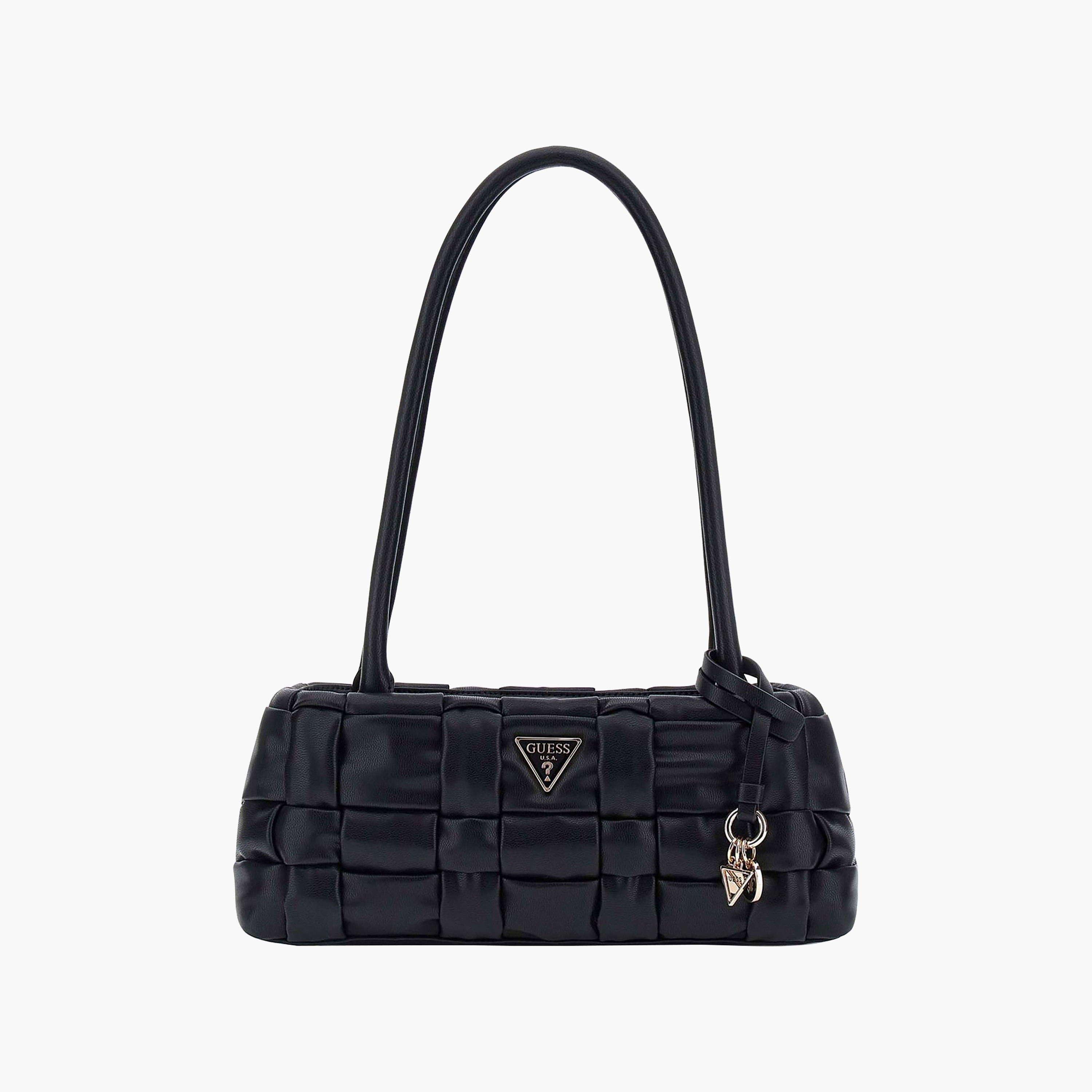 Guess Marion Woven Double Handle Shoulder Bag with Zipper Closure-women-bagsandwallets-handbags-image-1