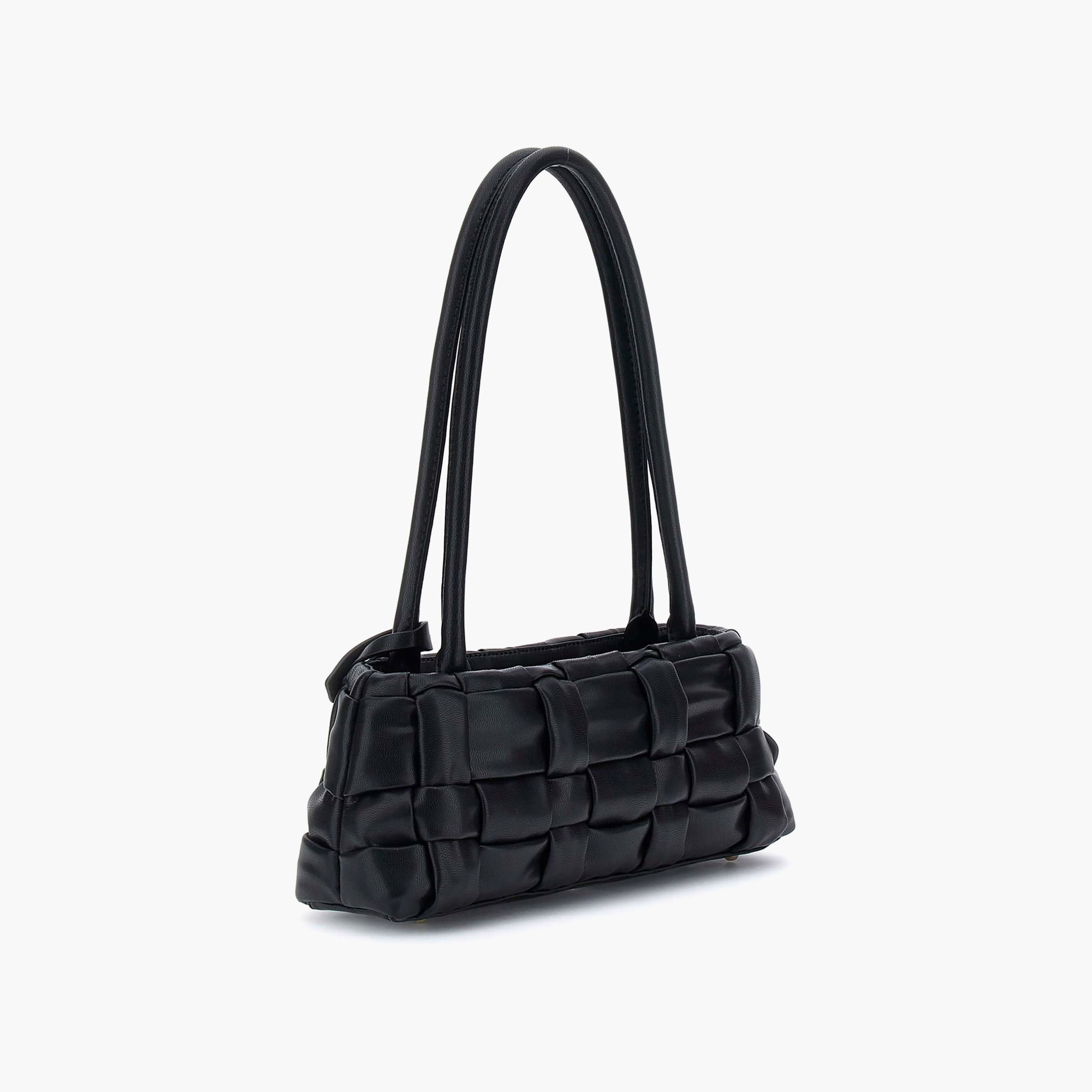 Guess Marion Woven Double Handle Shoulder Bag with Zipper Closure-women-bagsandwallets-handbags-image-2