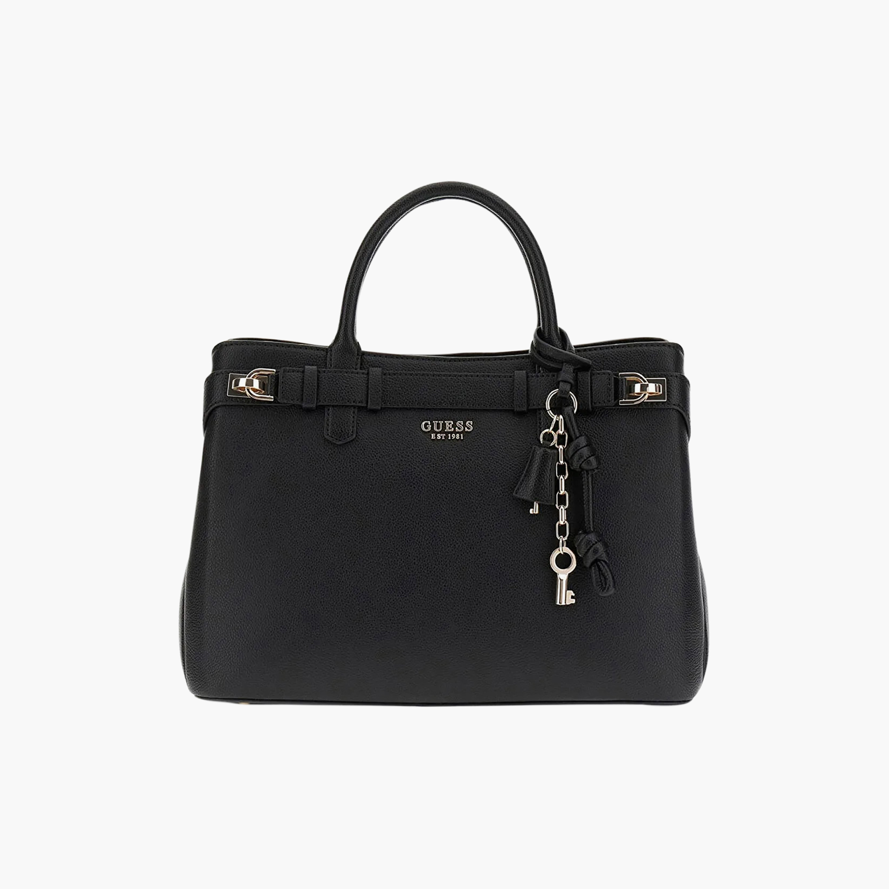 Guess Gregoria Pebbled Texture Double Handle Satchel Bag with Zipper Closure and Detachable Strap-women-bagsandwallets-handbags-image-1