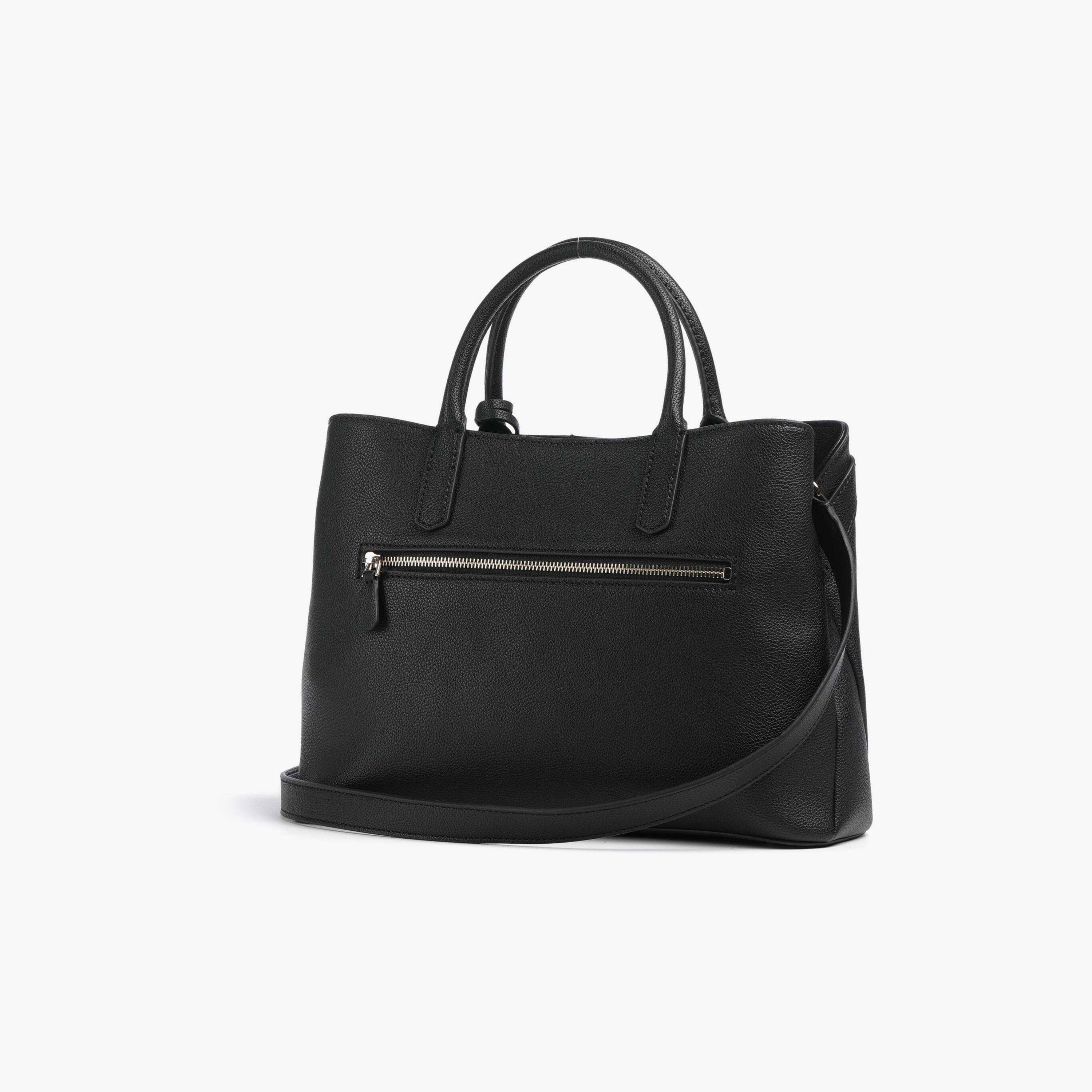 Guess Gregoria Pebbled Texture Double Handle Satchel Bag with Zipper Closure and Detachable Strap-women-bagsandwallets-handbags-image-2
