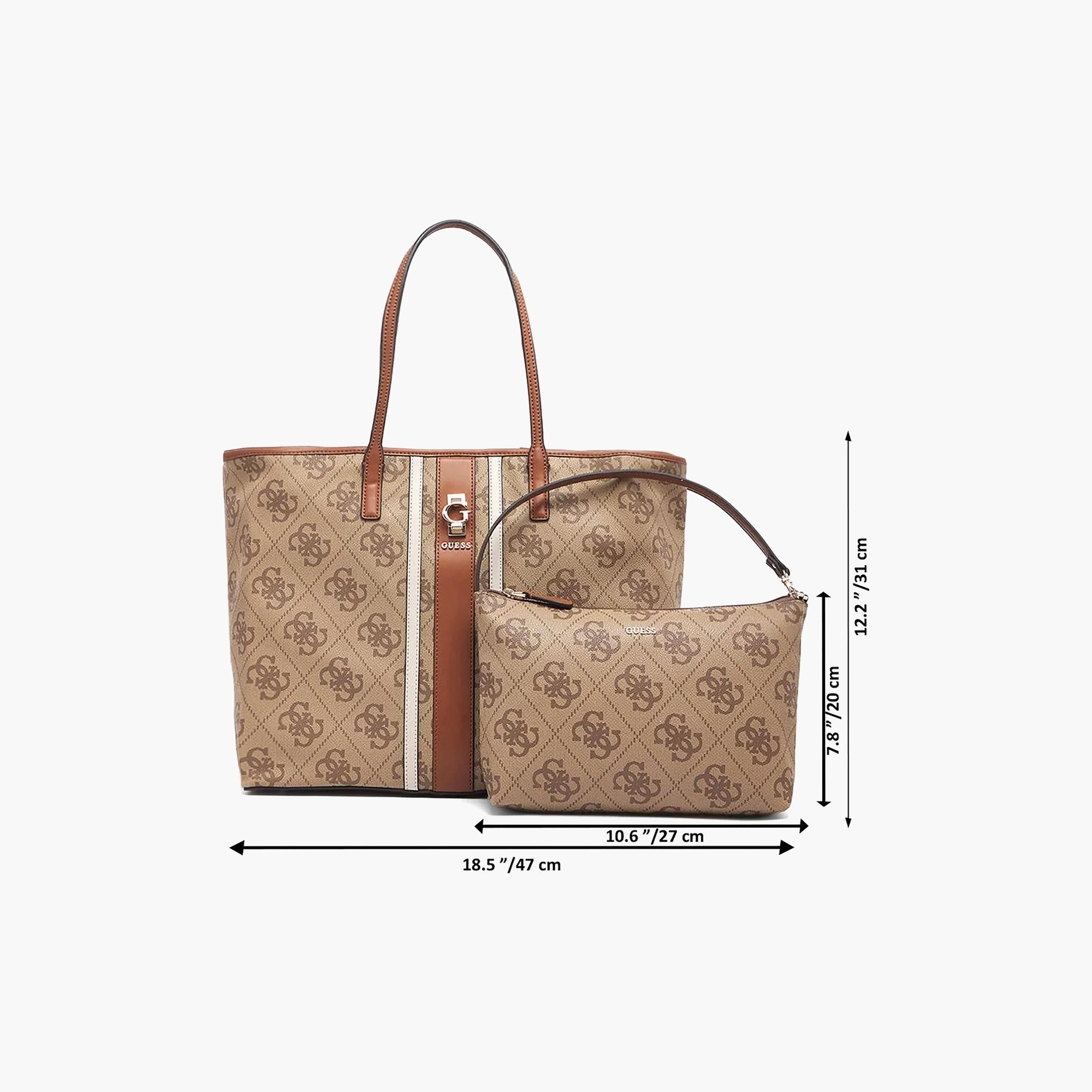 Guess Erenia Monogram Double Handle Tote Bags & Pouch with Magnetic Closure-women-bagsandwallets-handbags-image-5