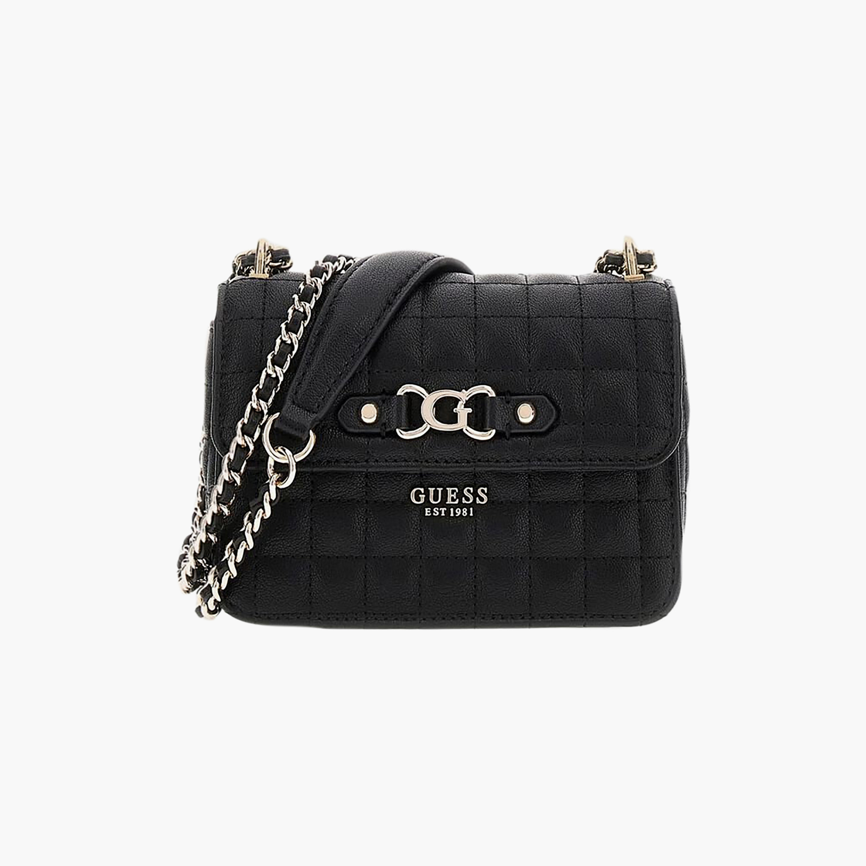 Guess Nadira Grid Quilted Crossbody Bag with Magnetic Closure and Chain Strap-women-bagsandwallets-handbags-image-1