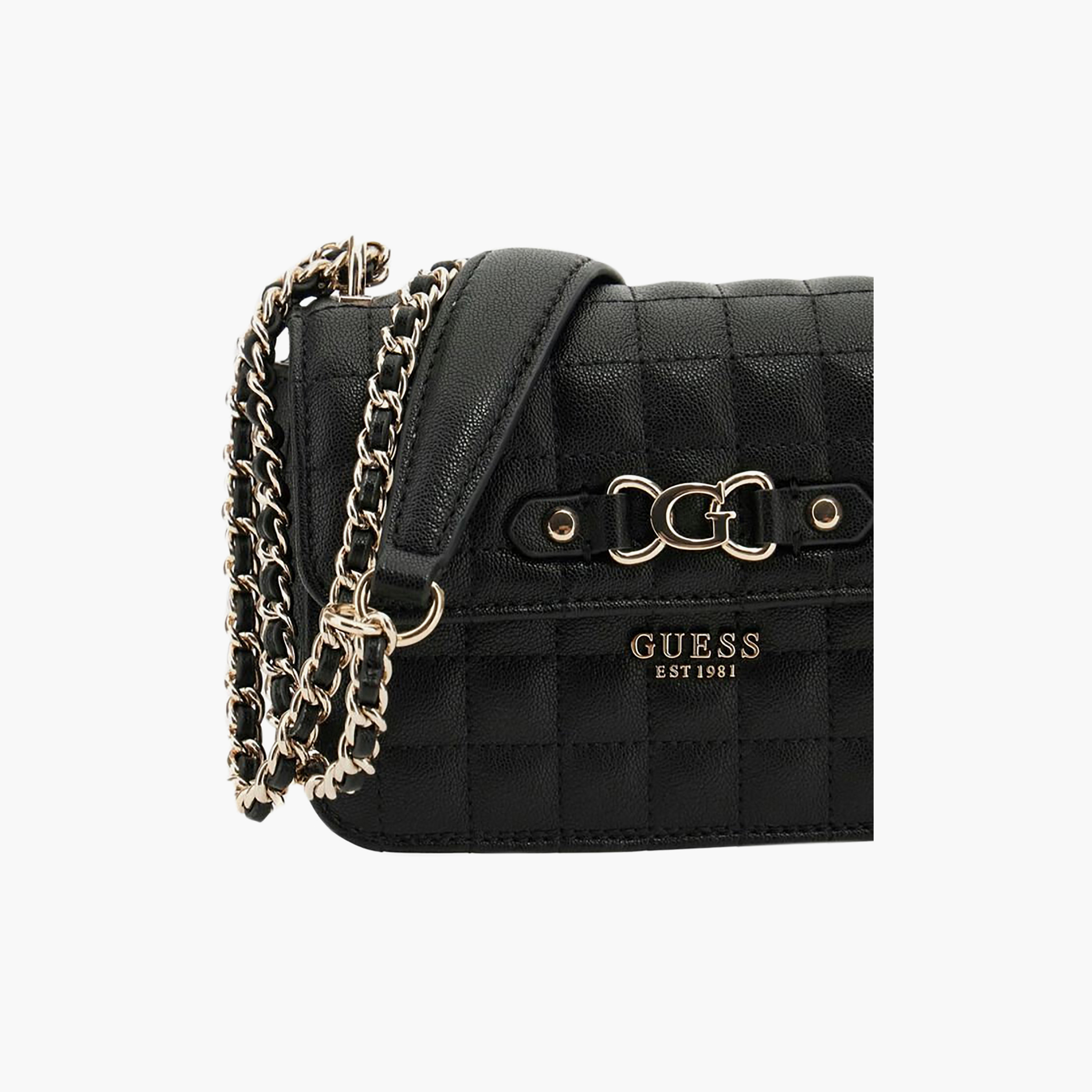 حقيبة كروس بودي غيس ناديرا بنقشة الشبكة المبطنة مع إغلاق مغناطيسي وحزام سلسلة-women-bagsandwallets-handbags-image-4